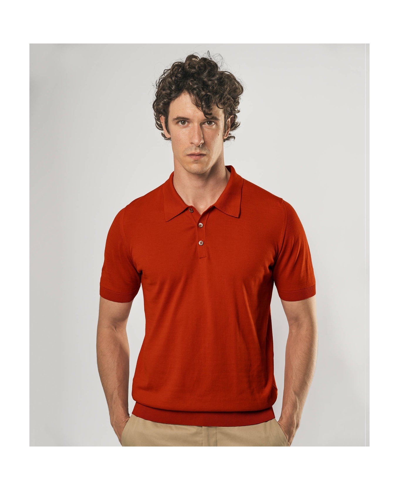 Larusmiani Ischia Polo Sweater - Red