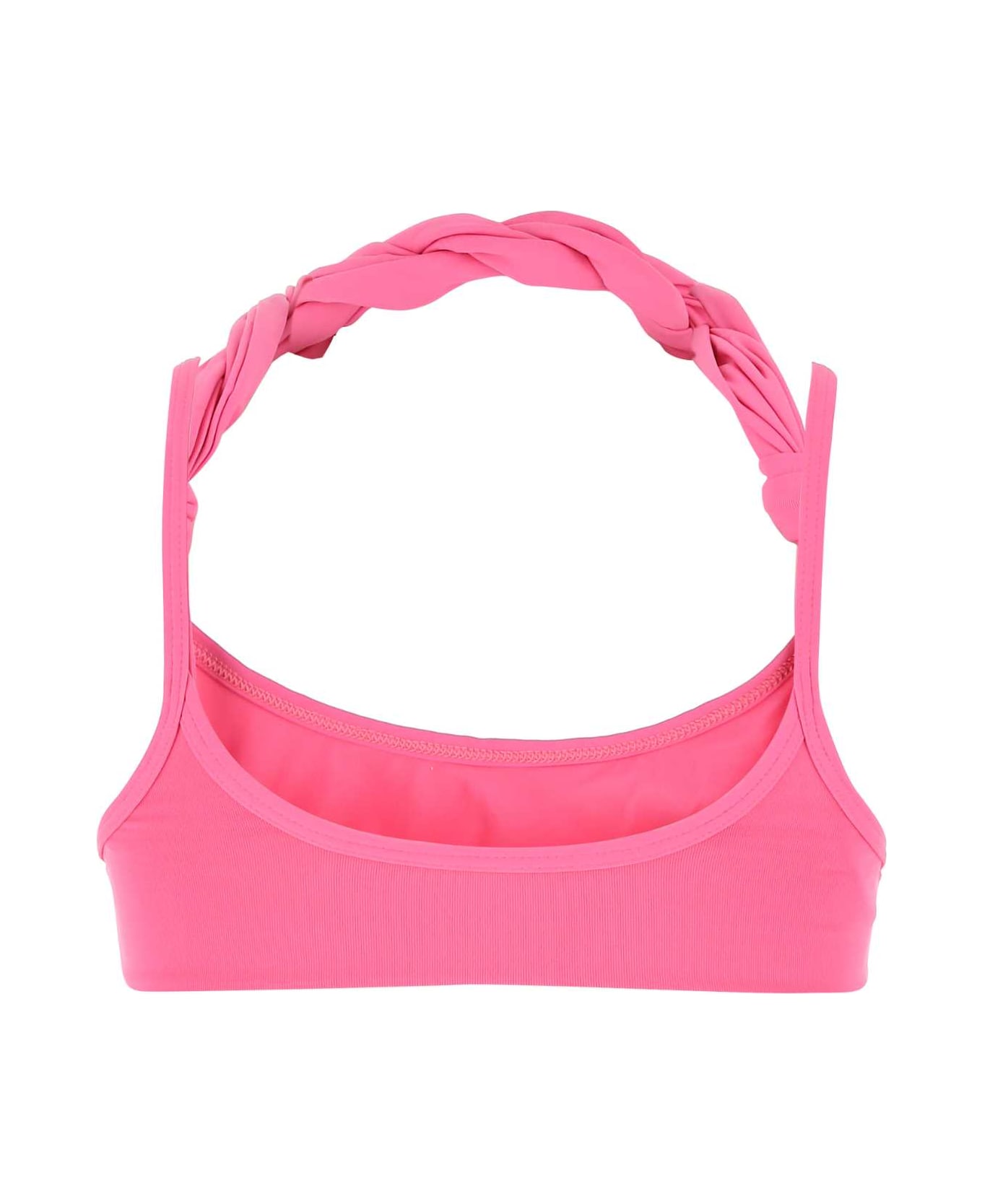 The Attico Dark Pink Stretch Nylon Bikini Top - 007