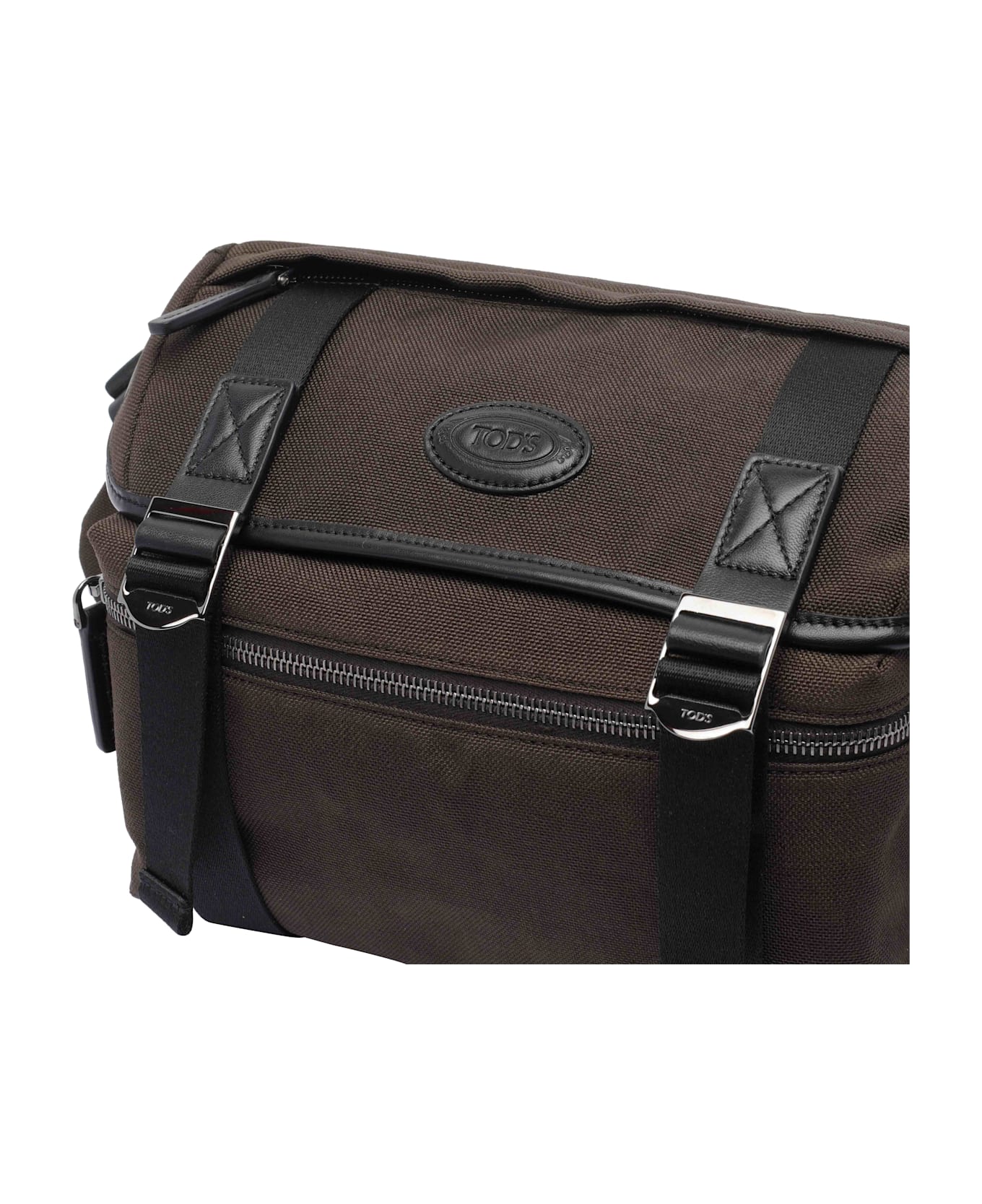 Tod
s Leather And Fabric Crossbody Bag - Brown