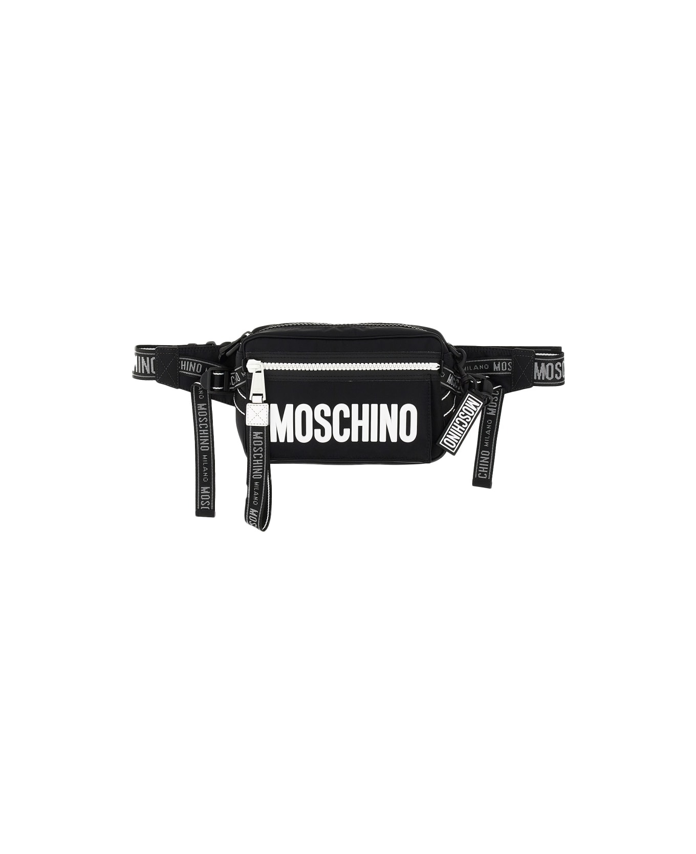 Moschino Pouch With Lettering Logo - BLACK