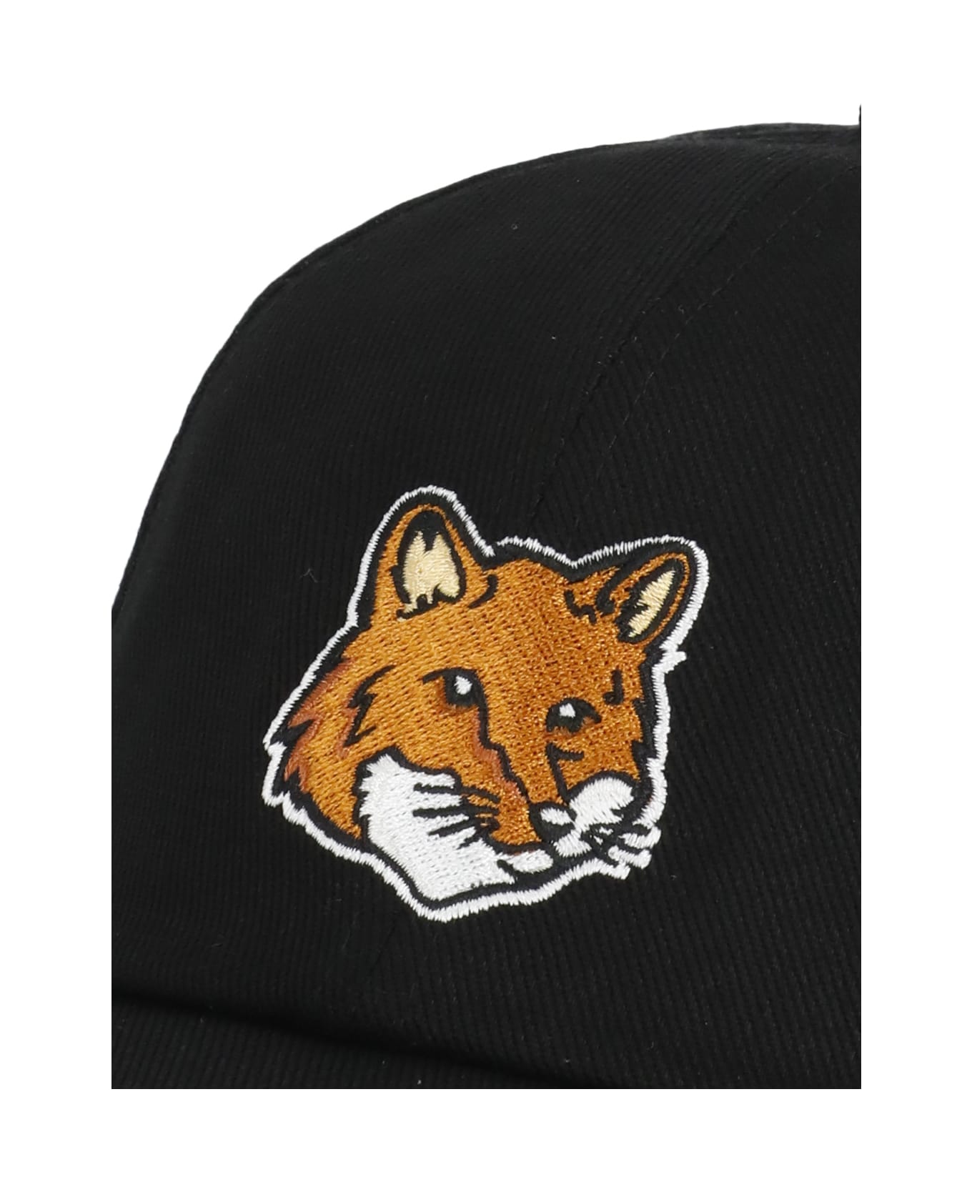 Maison Kitsuné Baseball Cap With Logo - Black 帽子