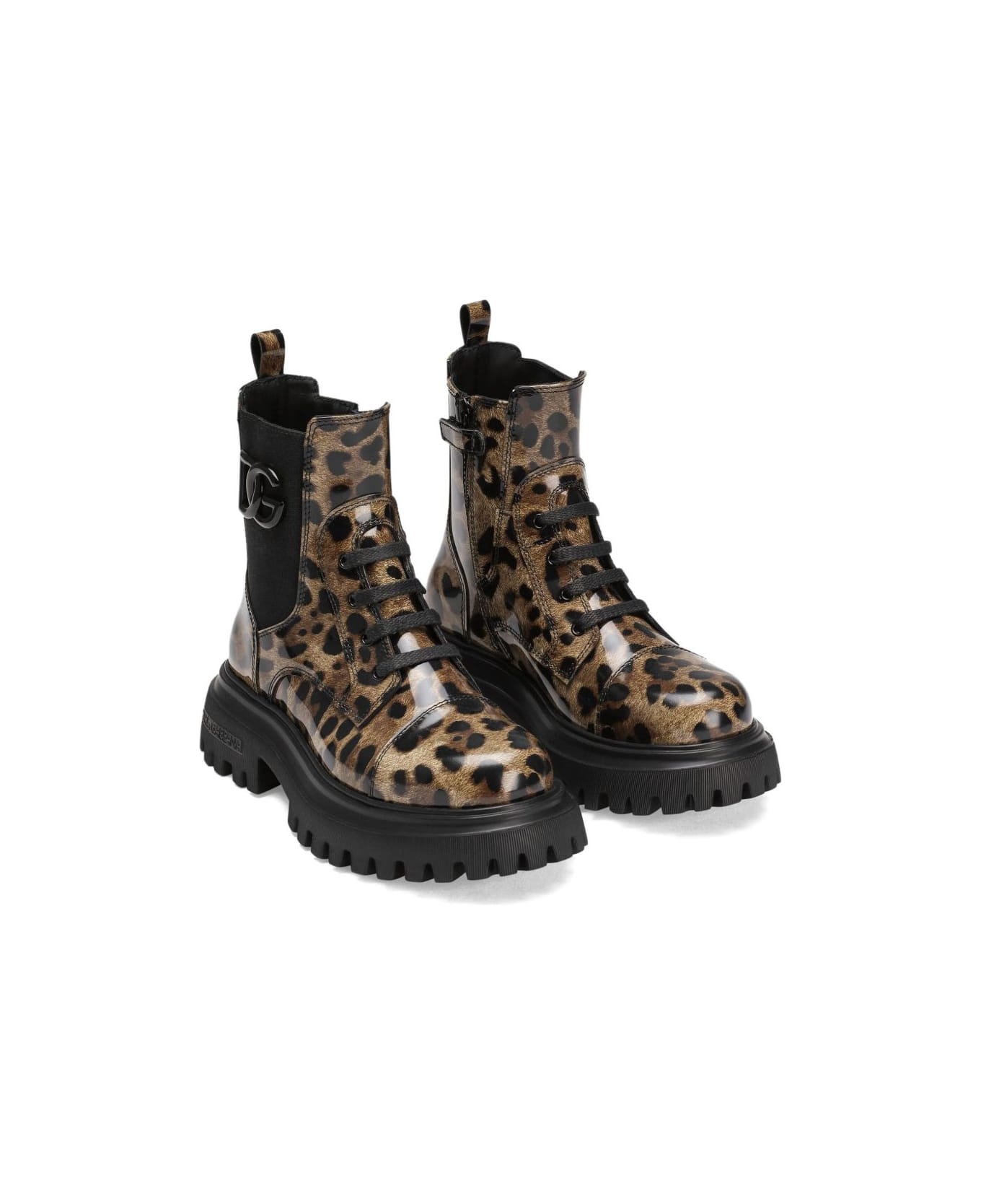 Dolce & Gabbana Dolce &amp; Gabbana Brown Leopard-print Lace-up Shoes - Brown