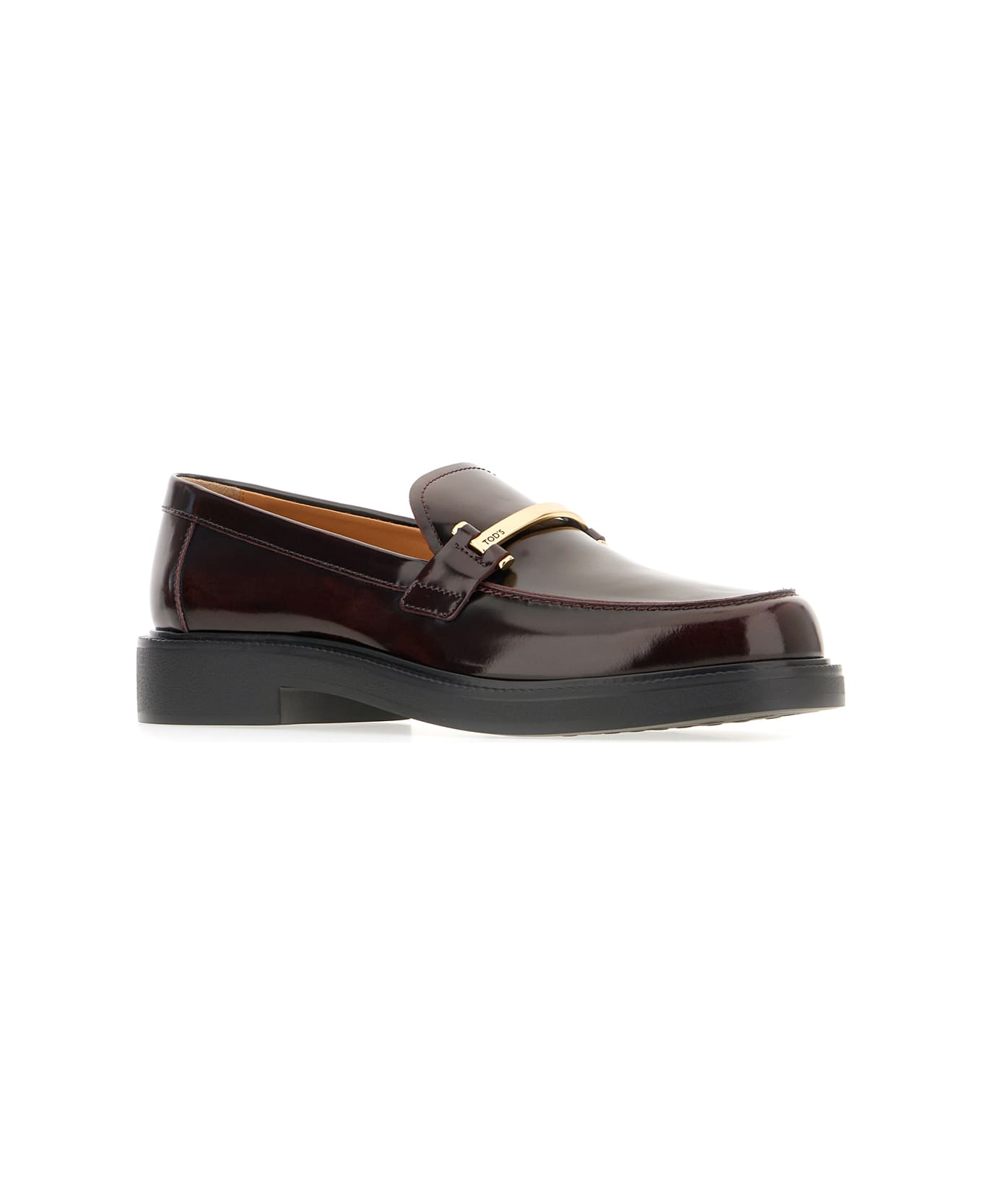 Tod's Aubergine Leather Loafers - MOSTO