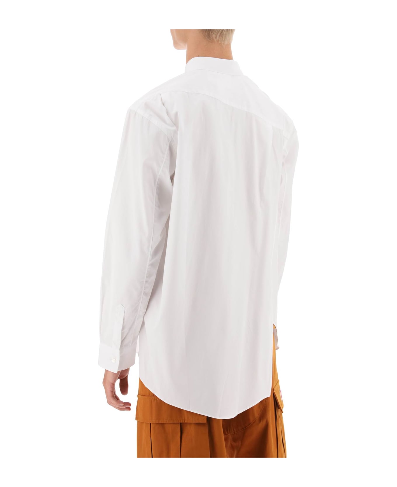 Comme des Garçons Shirt X Lacoste Bias-cut Shirt - WHITE (White)