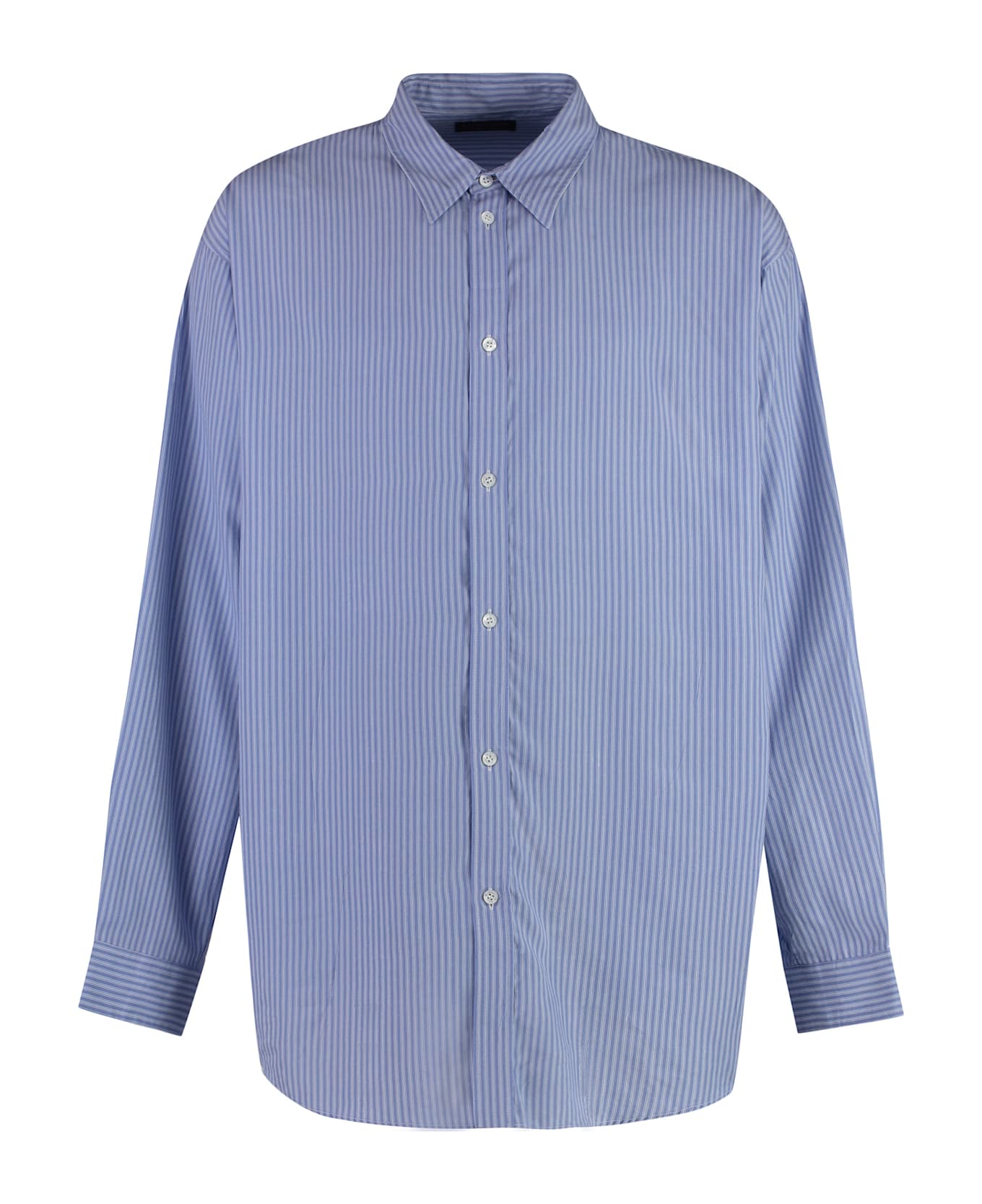 Balenciaga Striped Poplin Shirt - Blue