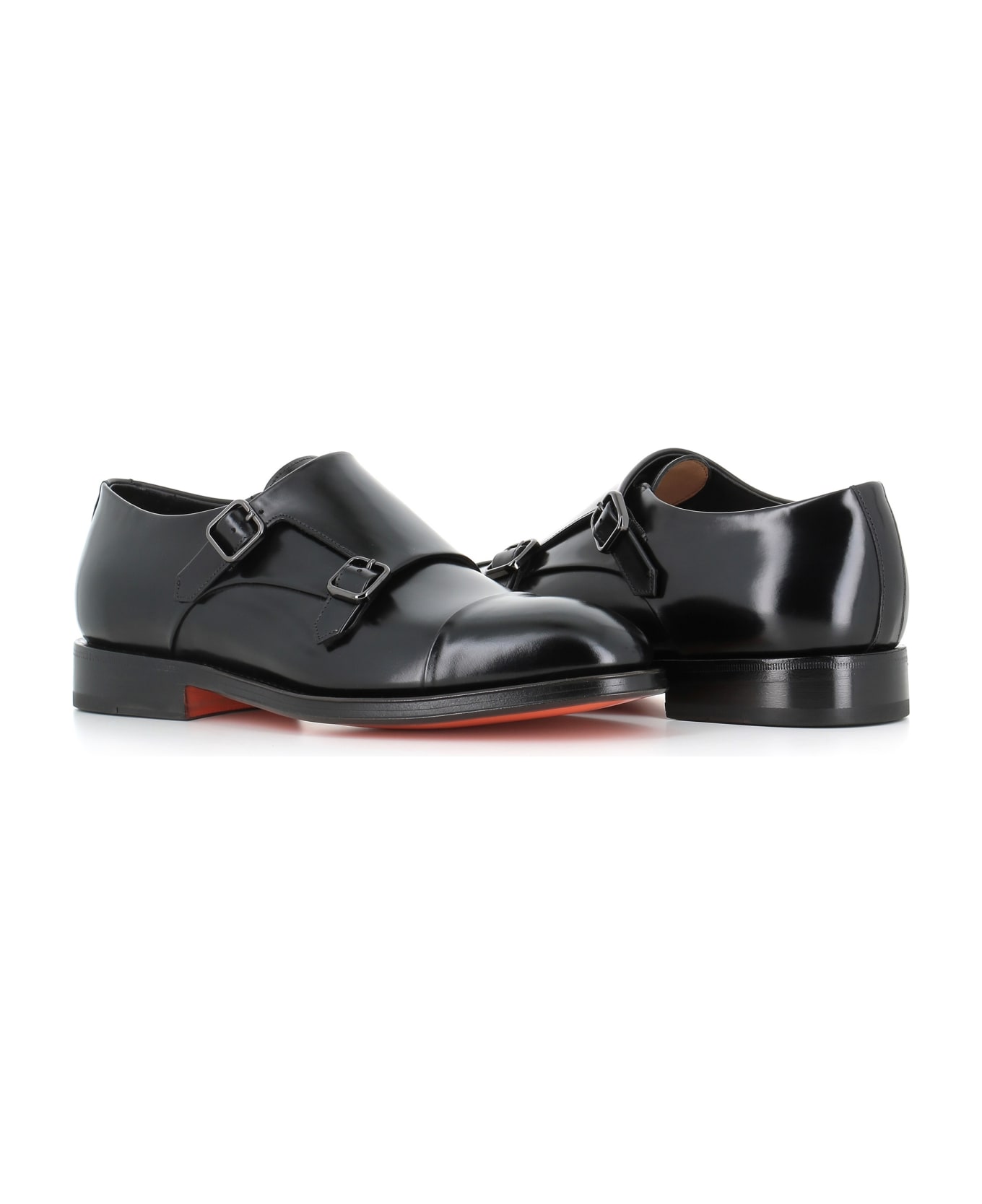 Santoni Double Monk - Black