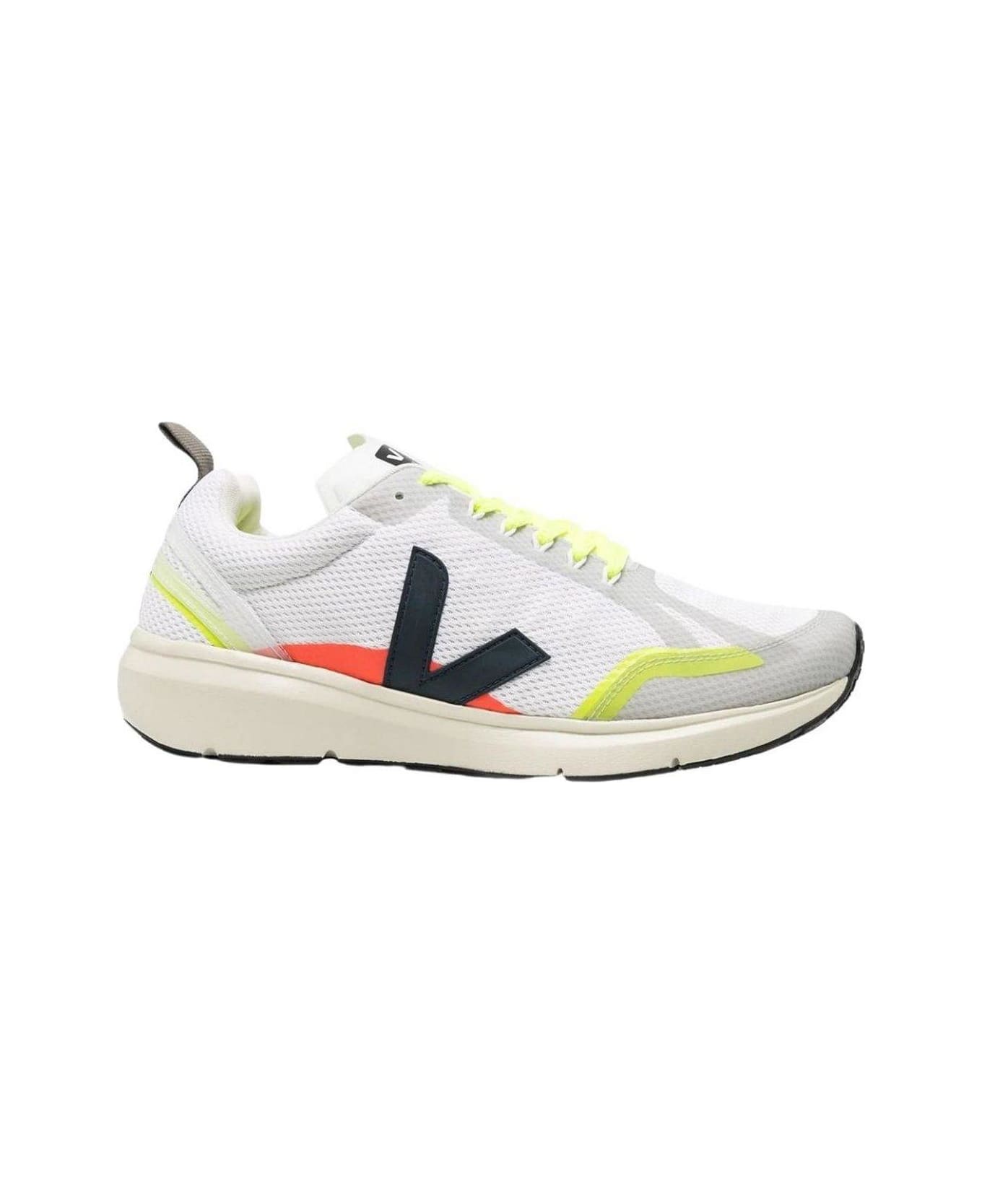 Veja Logo Detailed Low-top Sneakers - White Nautico Multi スニーカー