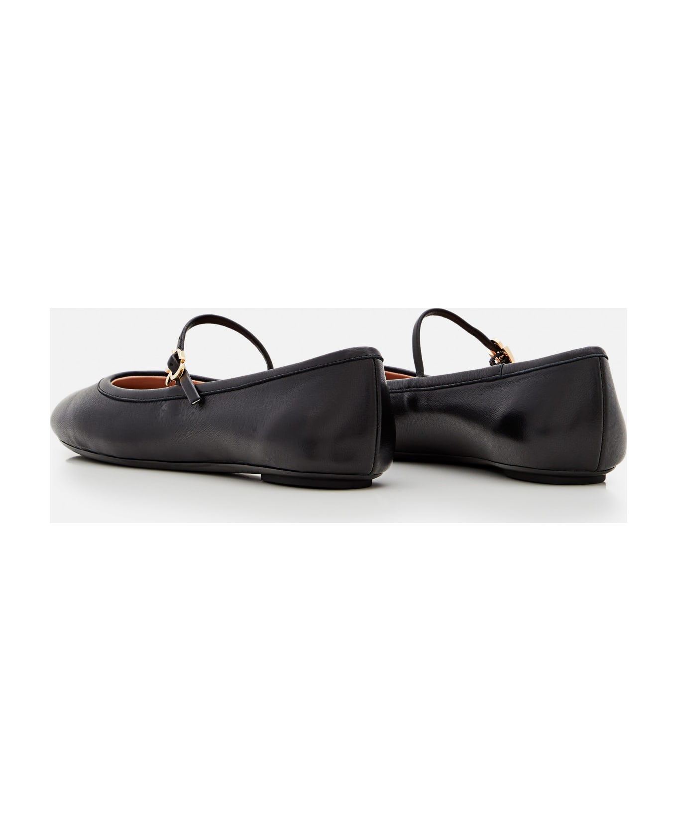 Gianvito Rossi Leather Ballet Flat - Black フラットシューズ