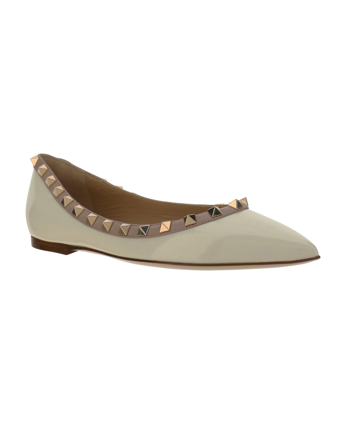 Valentino Garavani Rockstud Ballerinas - Light Ivory/poudre