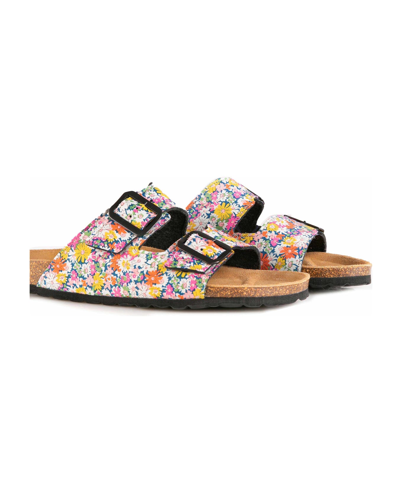 MC2 Saint Barth Woman Sandals With Flower Print - MULTICOLOR