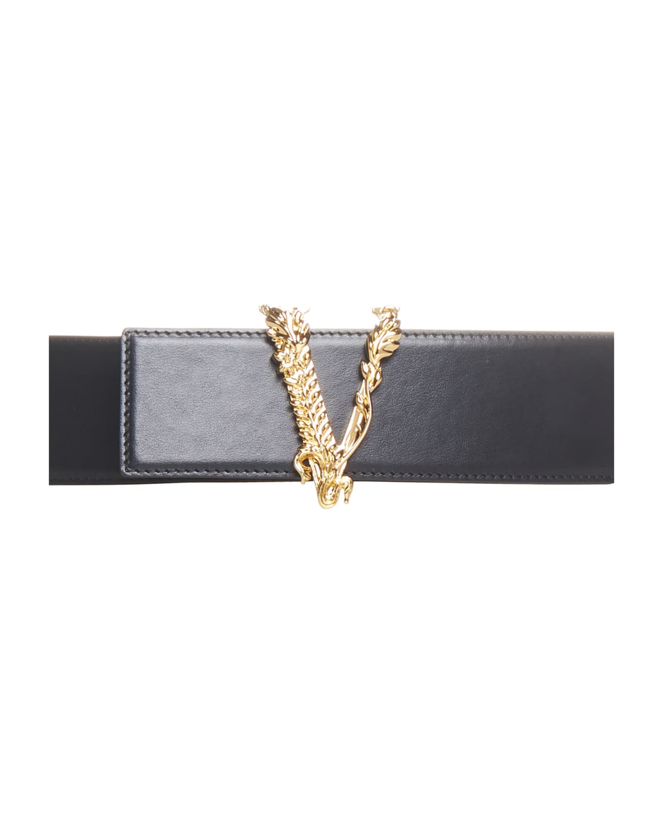 Versace Virtus Belt - Black-versace gold