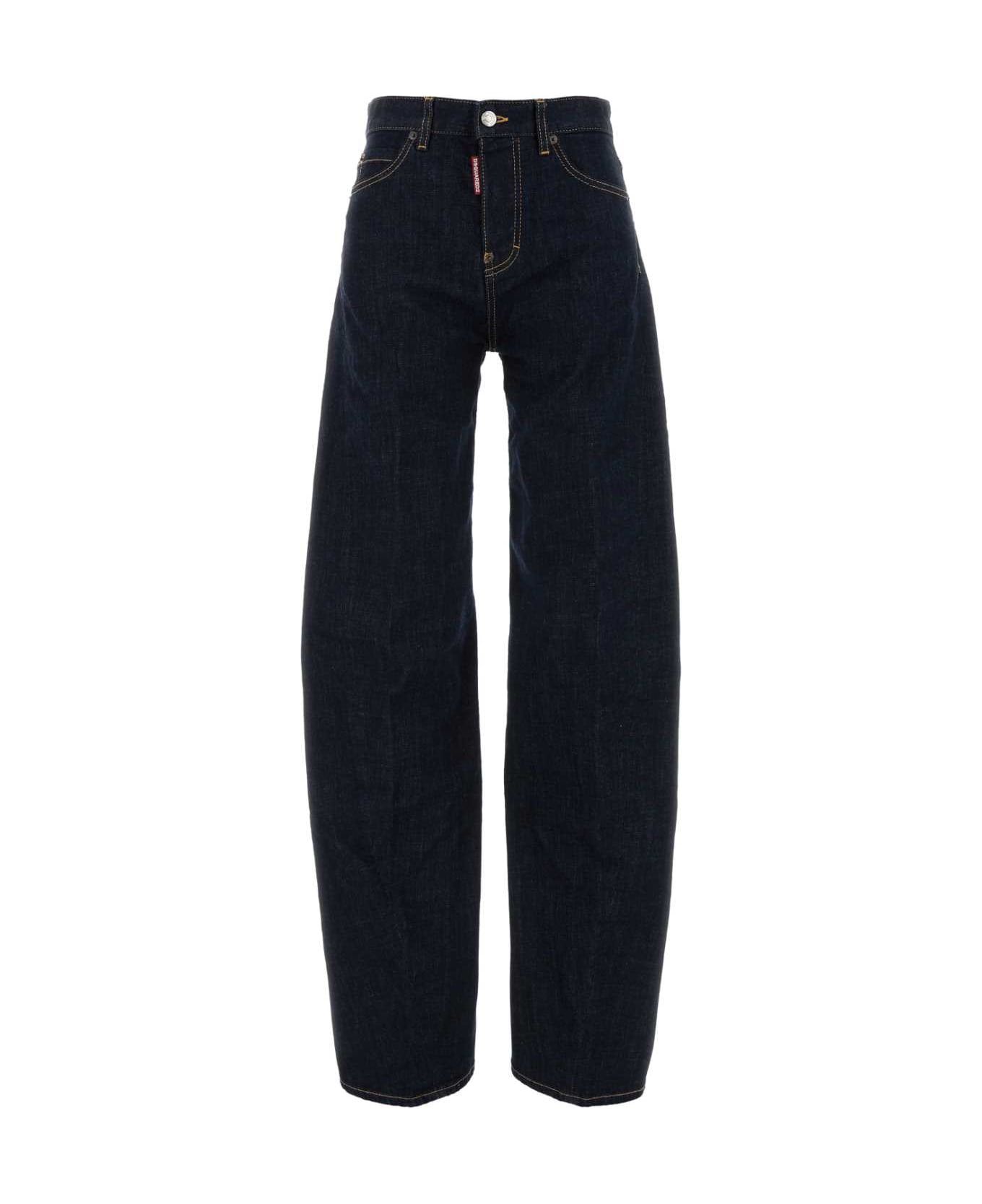 Dsquared2 Stretch Denim D2 Twisted Jeans - NAVYBLUE