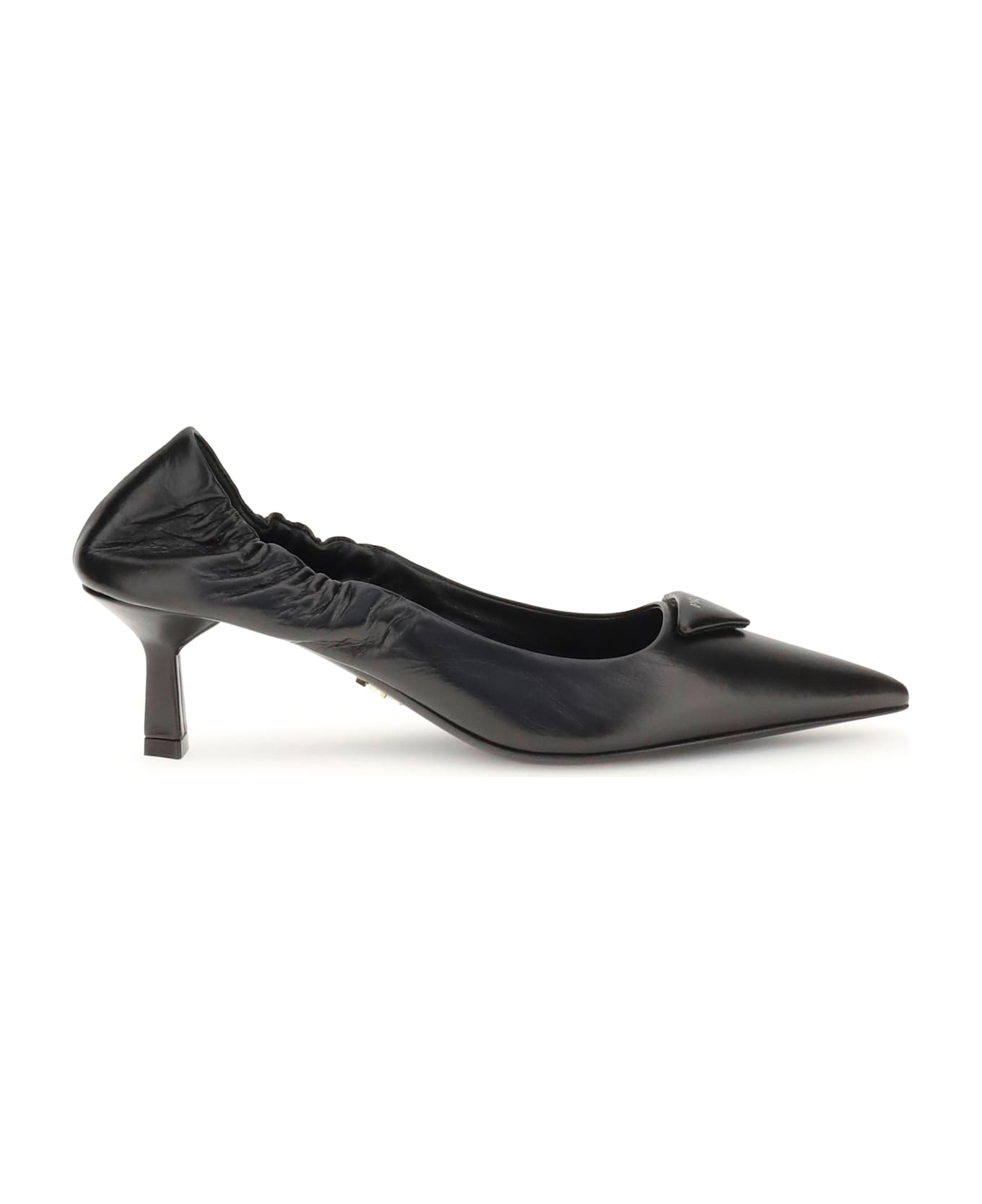 Prada Leather Logo Pumps - Black