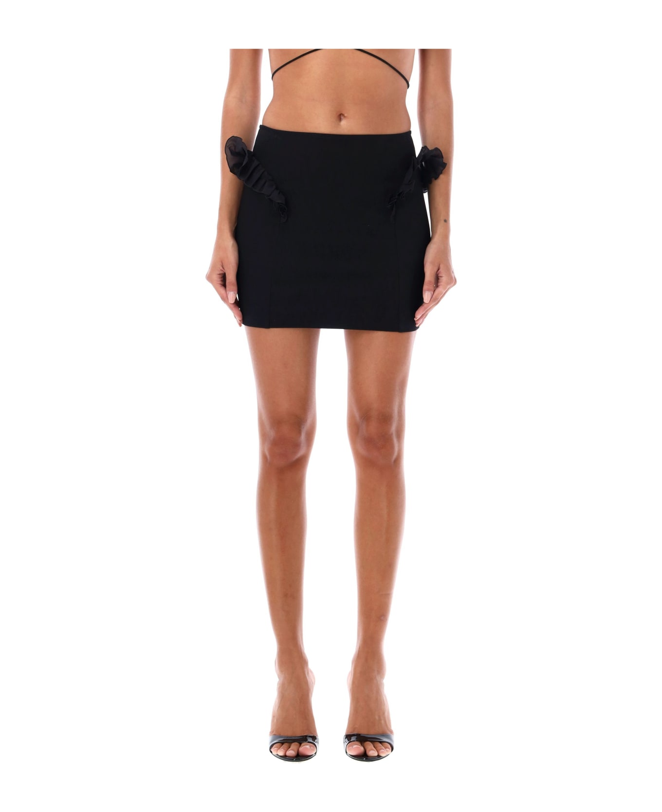Nensi Dojaka Frilled Mini Skirt - BLACK