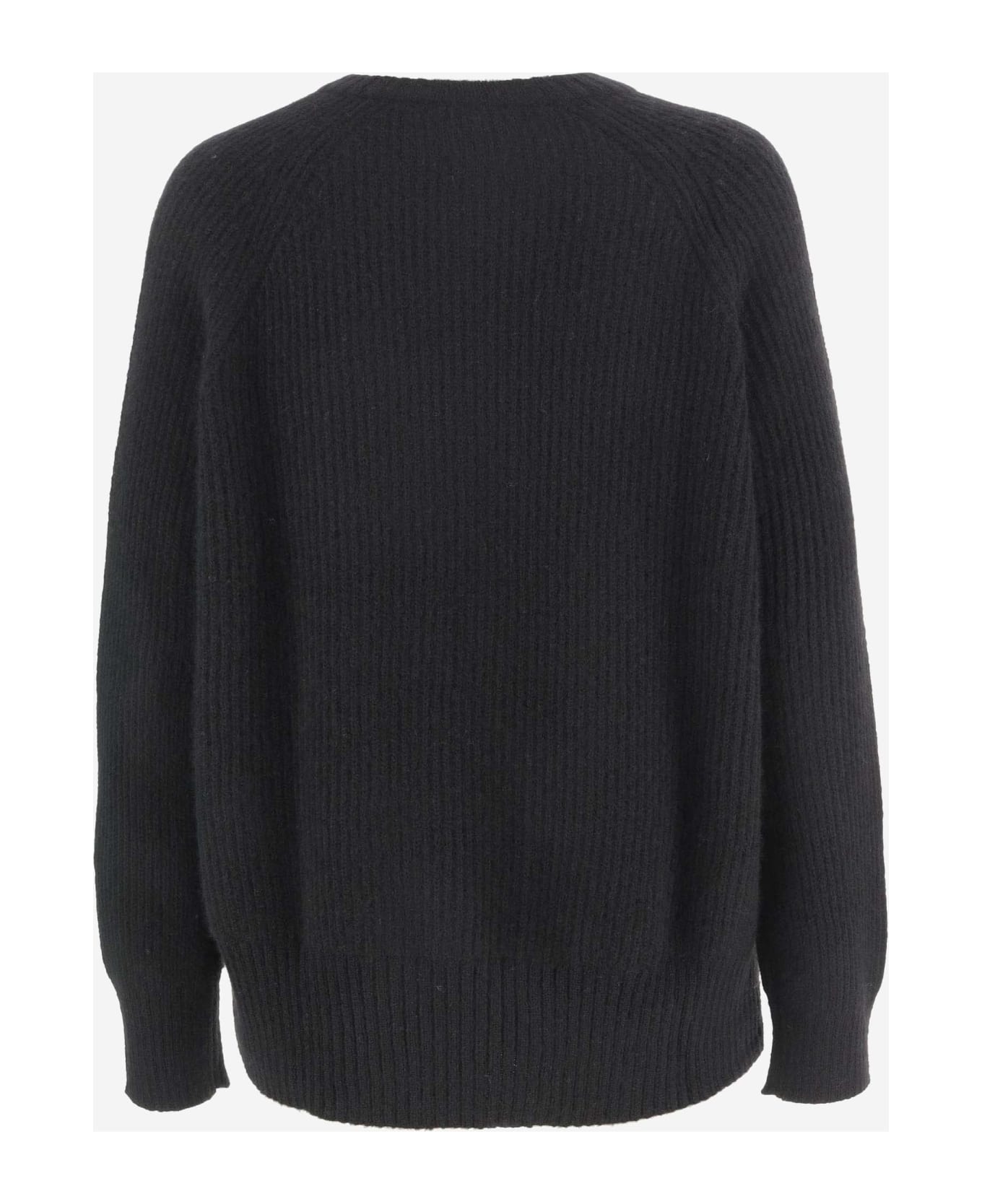 Allude Ribbed Cashmere And Silk Sweater - Black