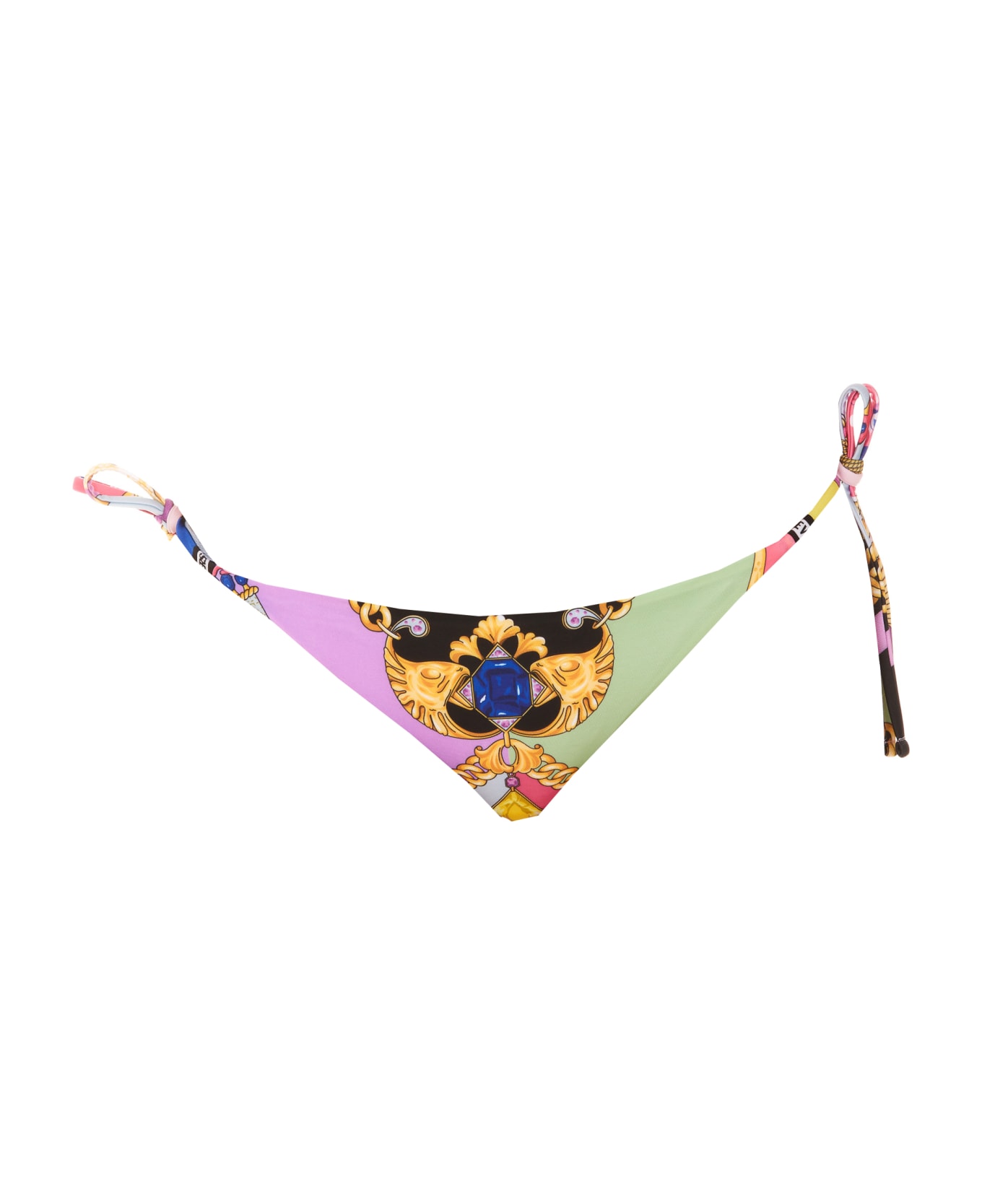 Versace I Ventagli Print Slip Bikini - Multicolor