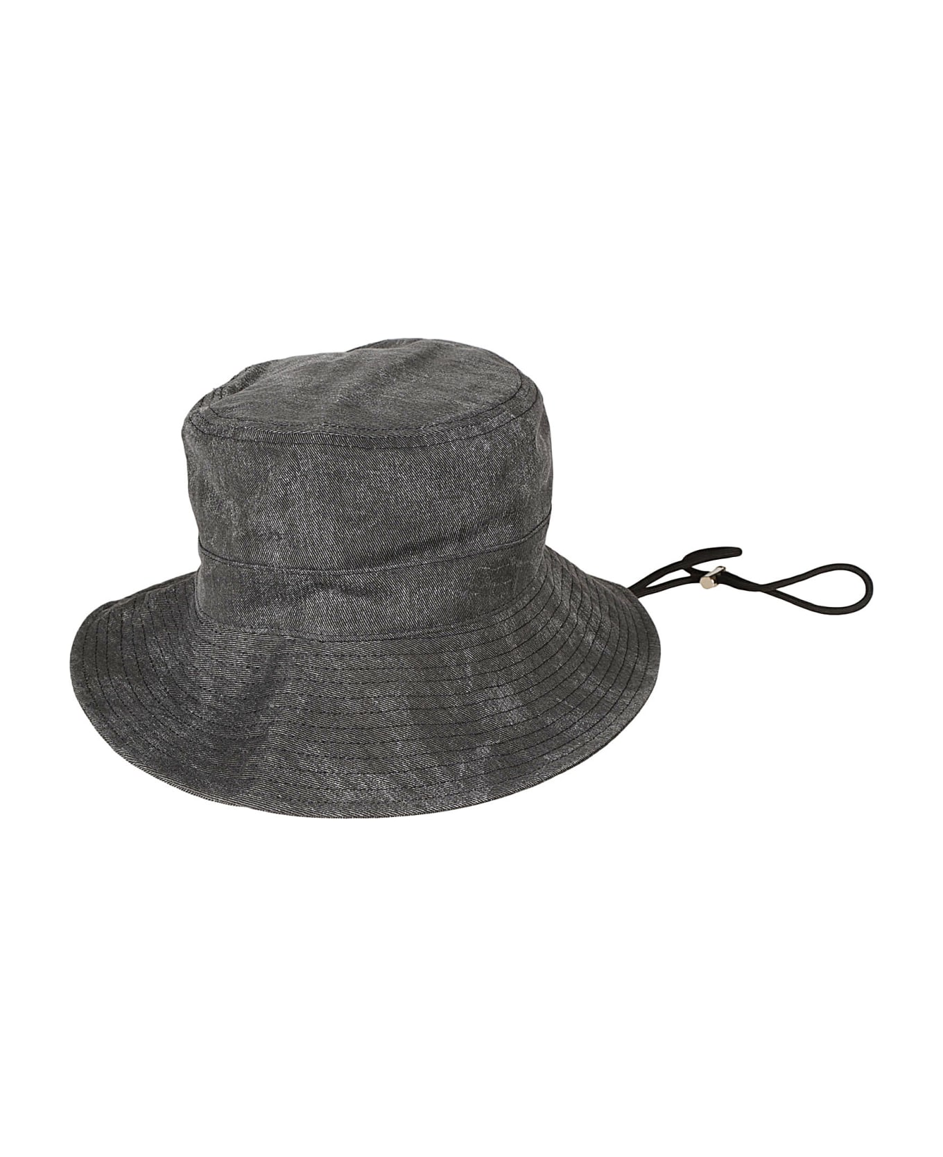 Ganni Logo Embroidered Round Hat - Black 帽子