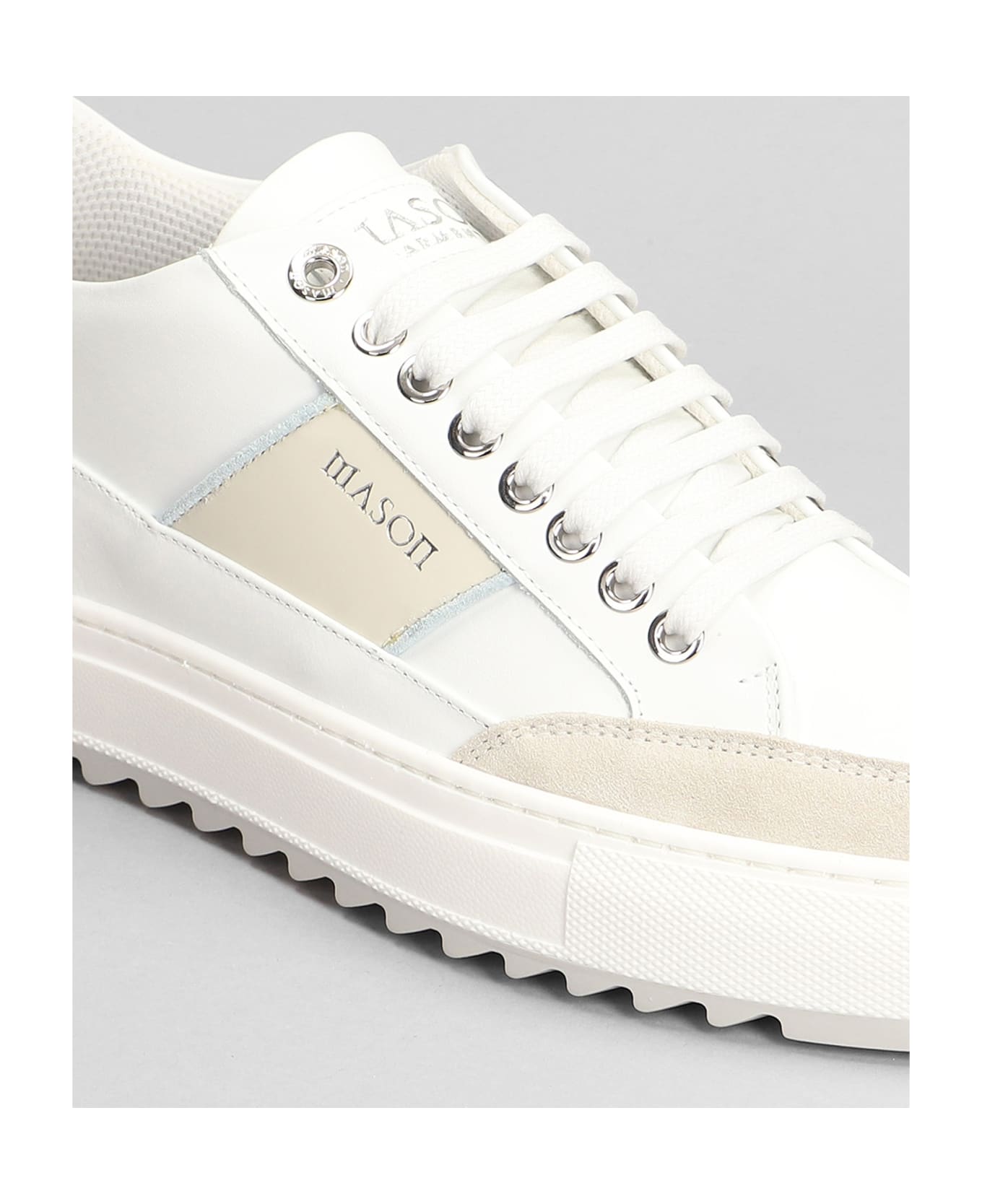 Mason Garments Tia Sneakers In White Suede And Leather - White