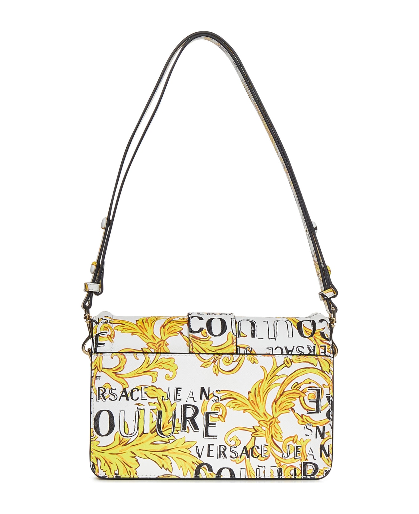 Versace Jeans Couture Couture Buckle Detail Shoulder Bag - Bianco/oro
