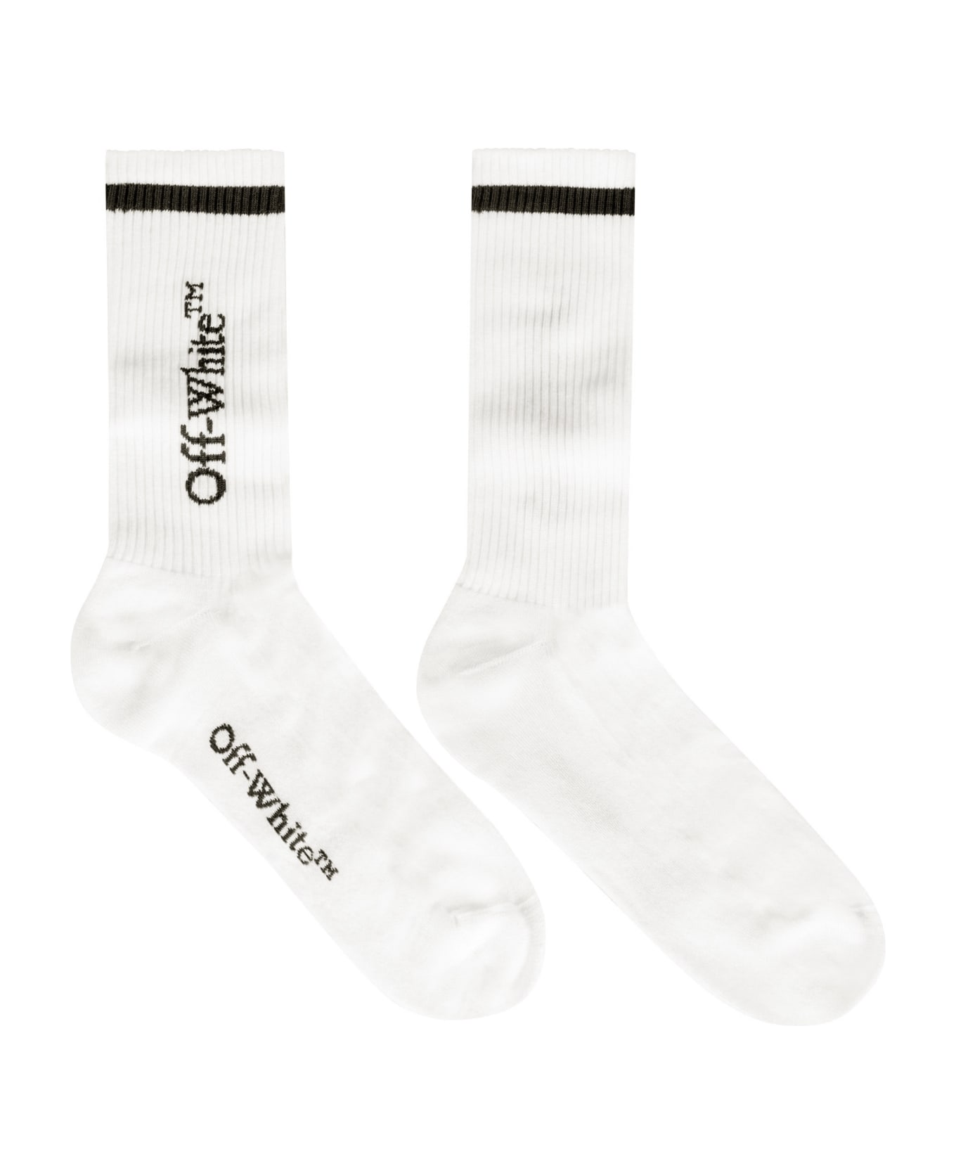 Off-White Logo Cotton Blend Socks - White