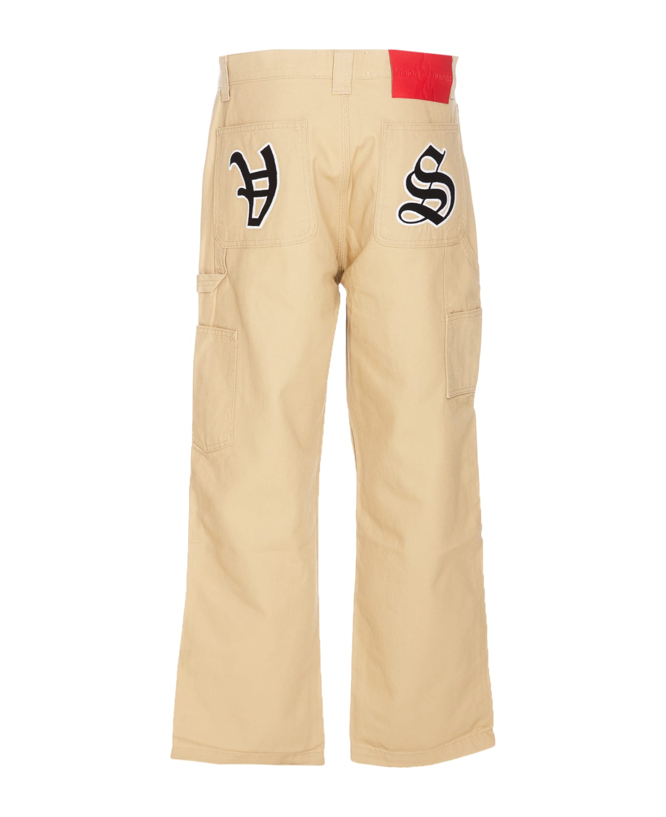 Vision of Super Sand Worker Pants With V-s Gothic Patches - Beige ボトムス