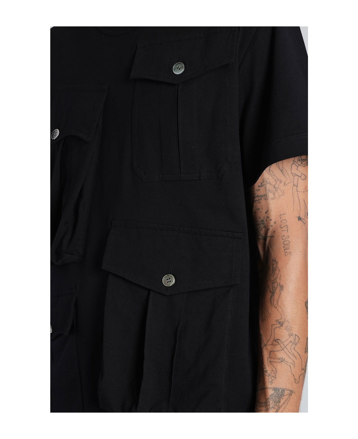 Comme Des Garçons Homme Plus T-shirt In Black Cotton - black