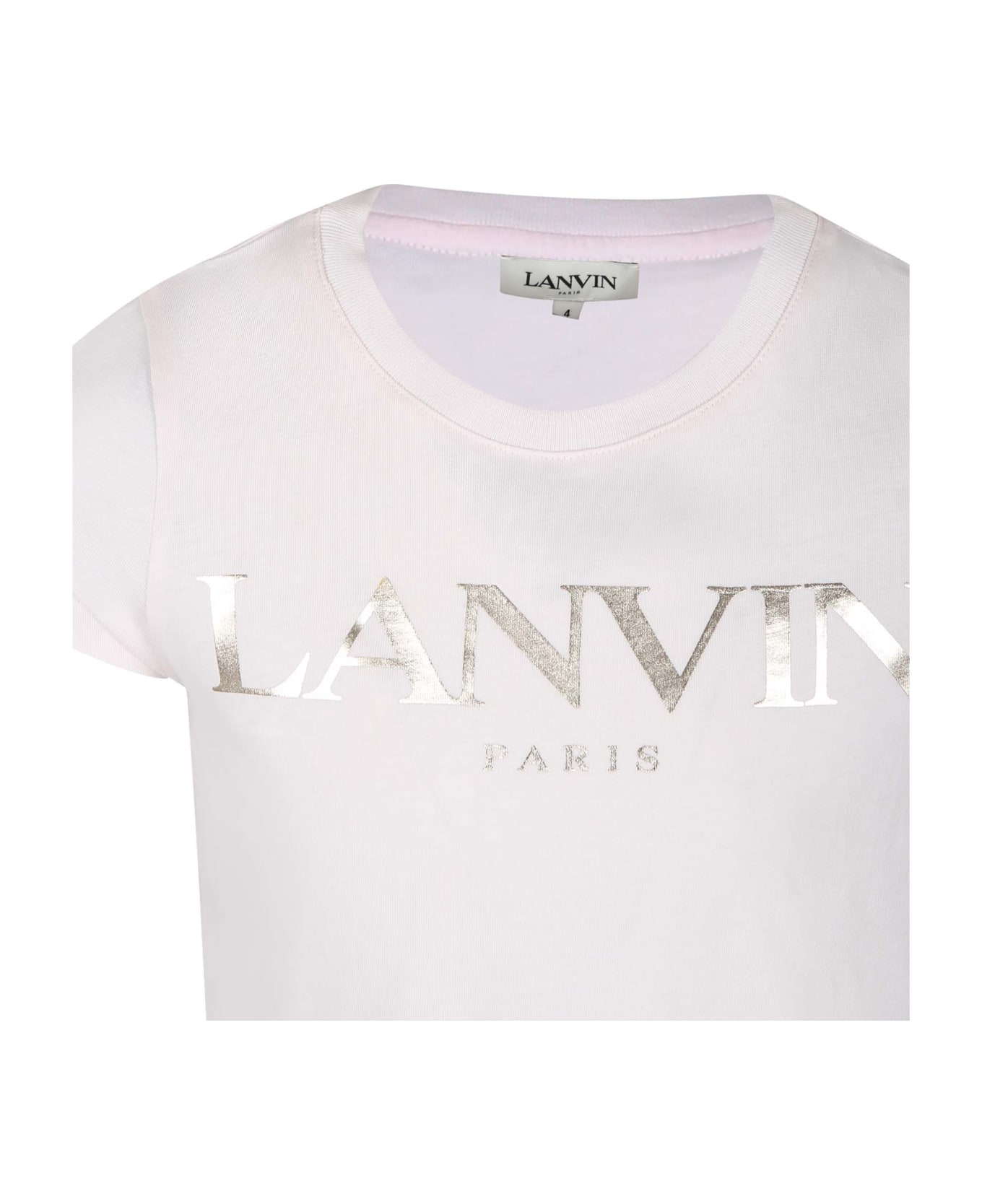 Lanvin Pink T-shirt For Girl With Logo - N Rosa Antico Tシャツ＆ポロシャツ