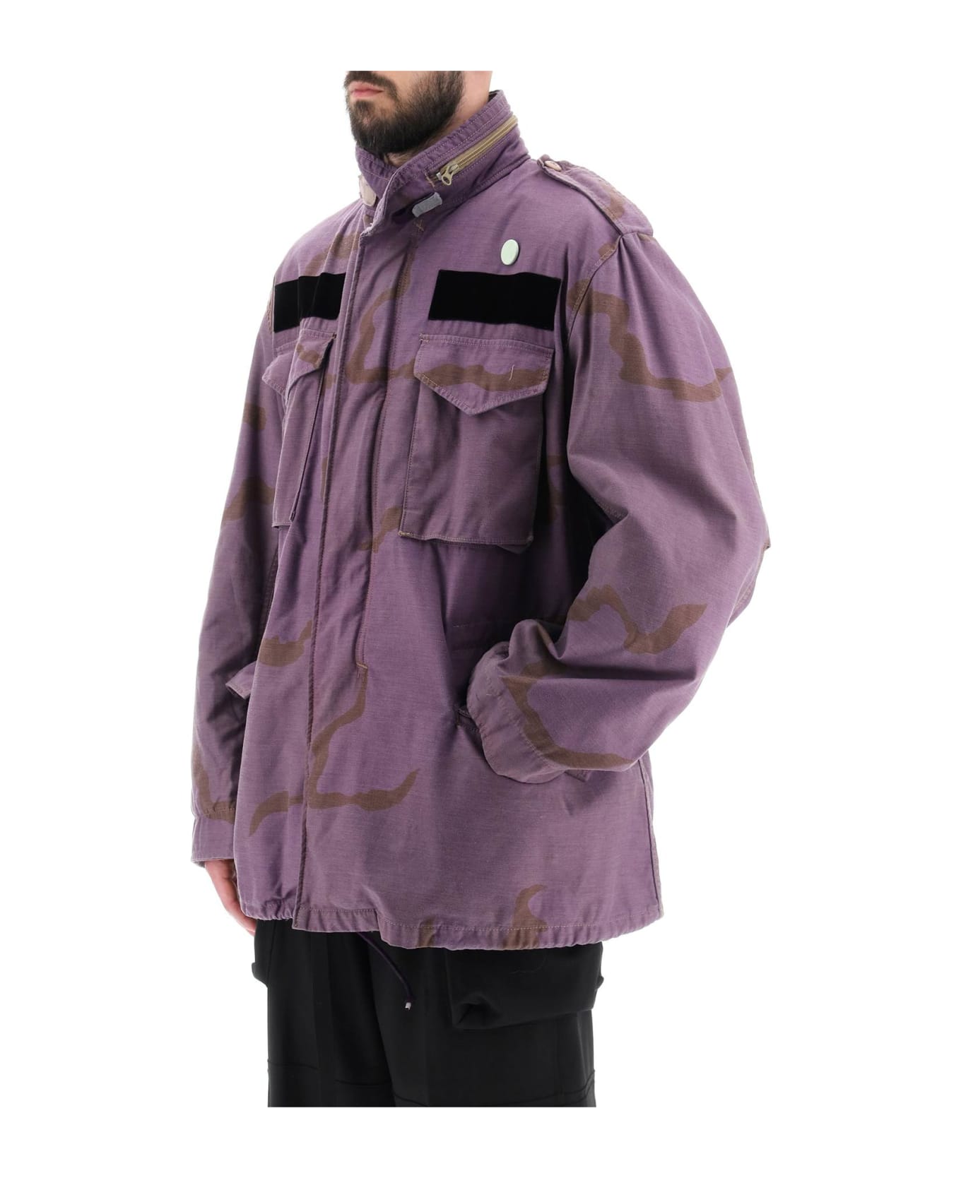 OAMC Field Jacket In Cotton With Camouflage Pattern - PURPLE (Purple)