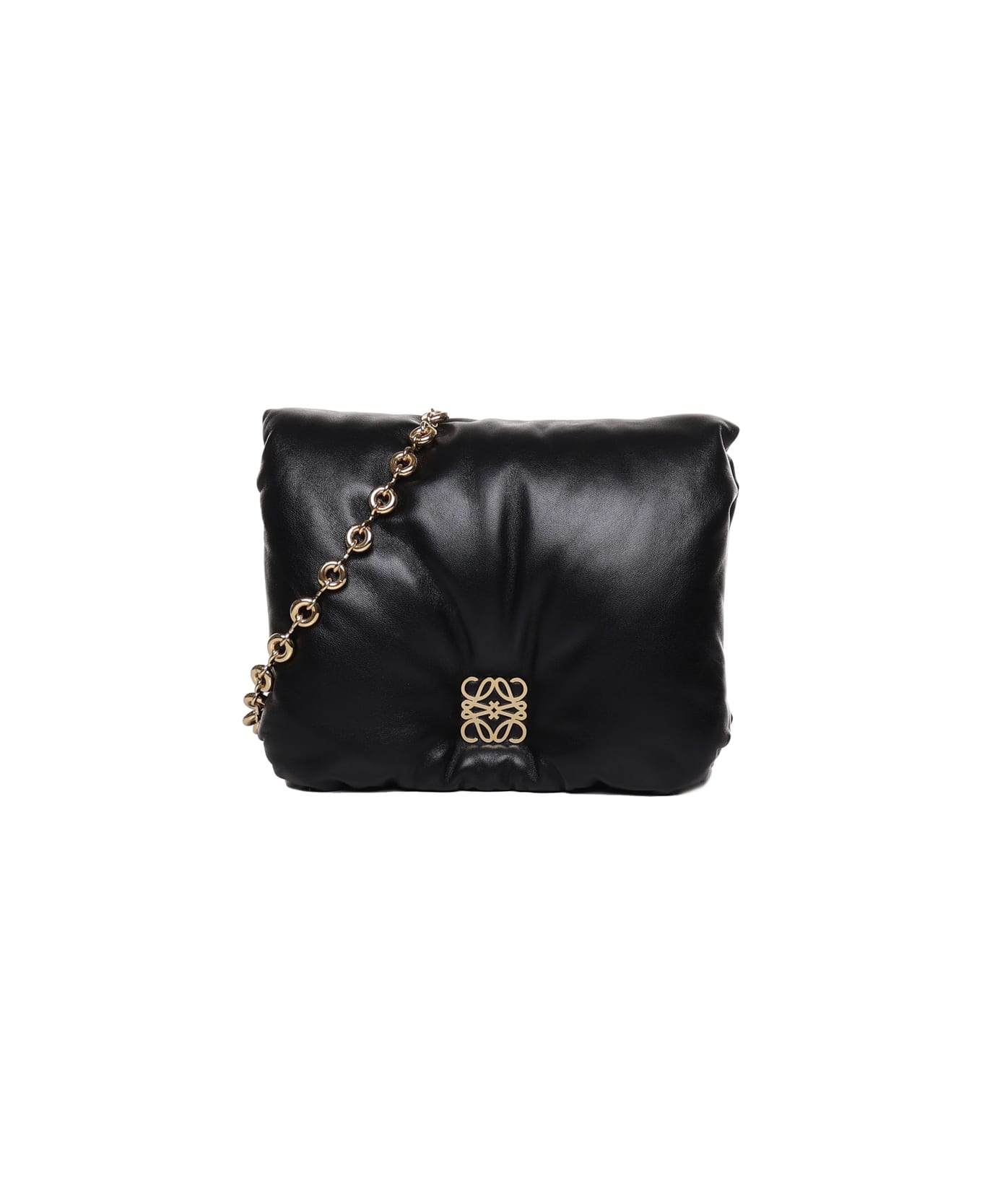 Loewe Puffer Goya Bag In Shiny Nappa Lambskin - Black