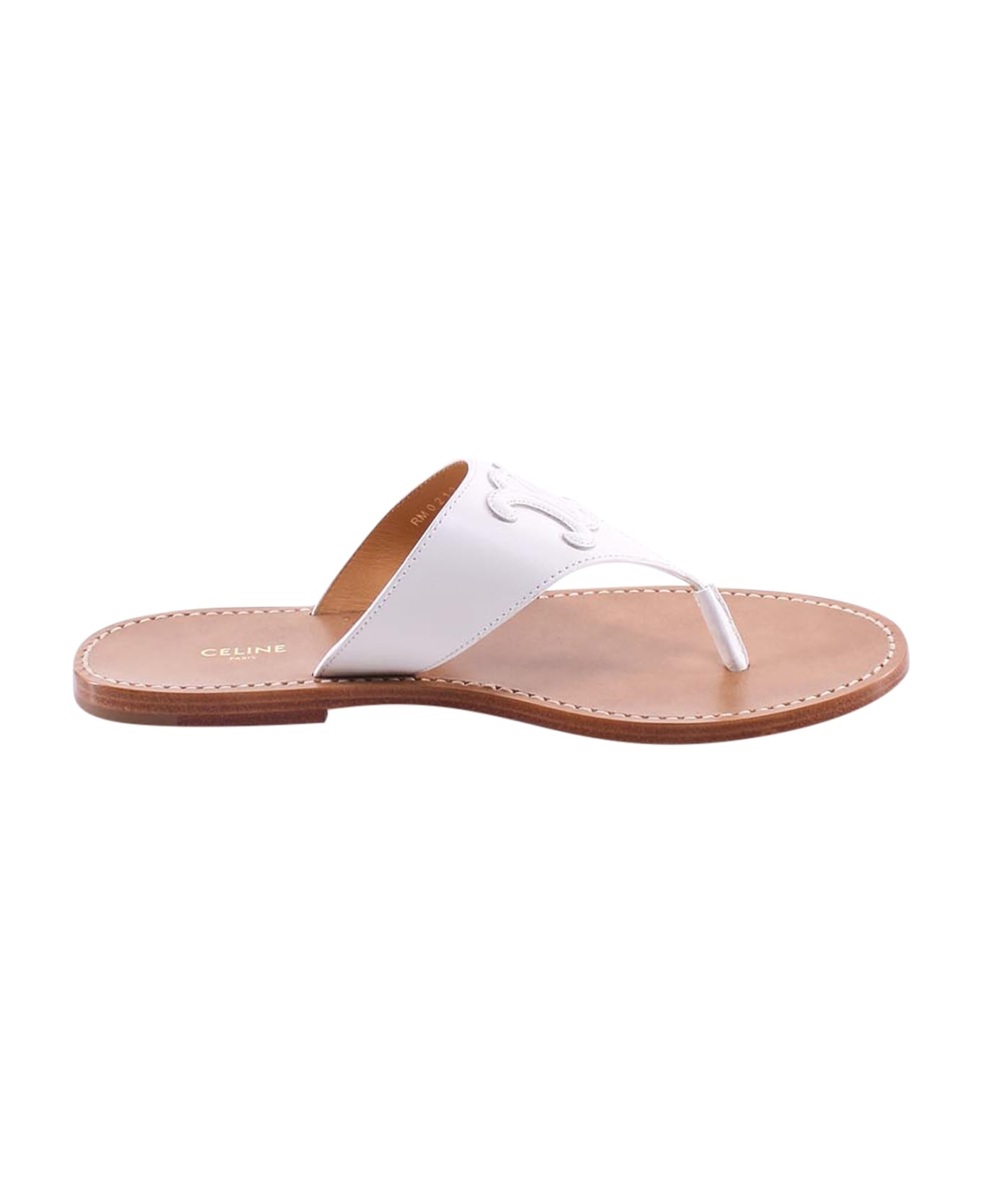 Celine Triomphe Sandals - White