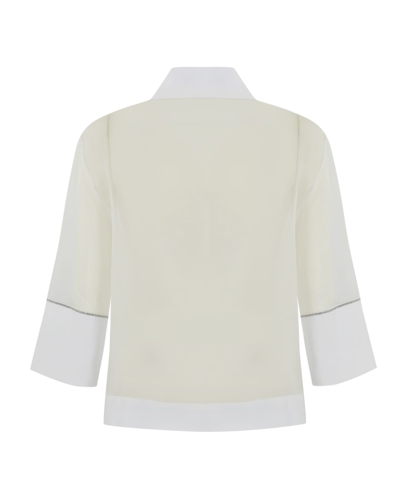 D.Exterior Poplin And Organza Shirt - Bianco