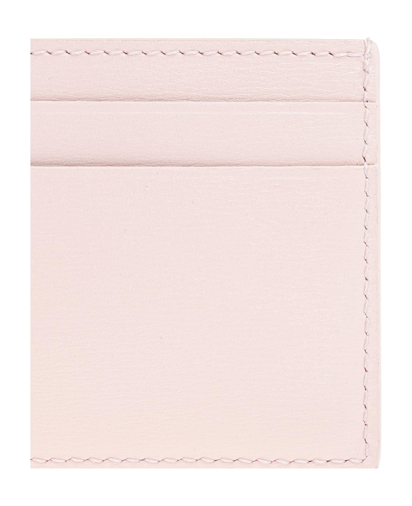 Alexander McQueen Leather Card Case - ROSE/SILVER