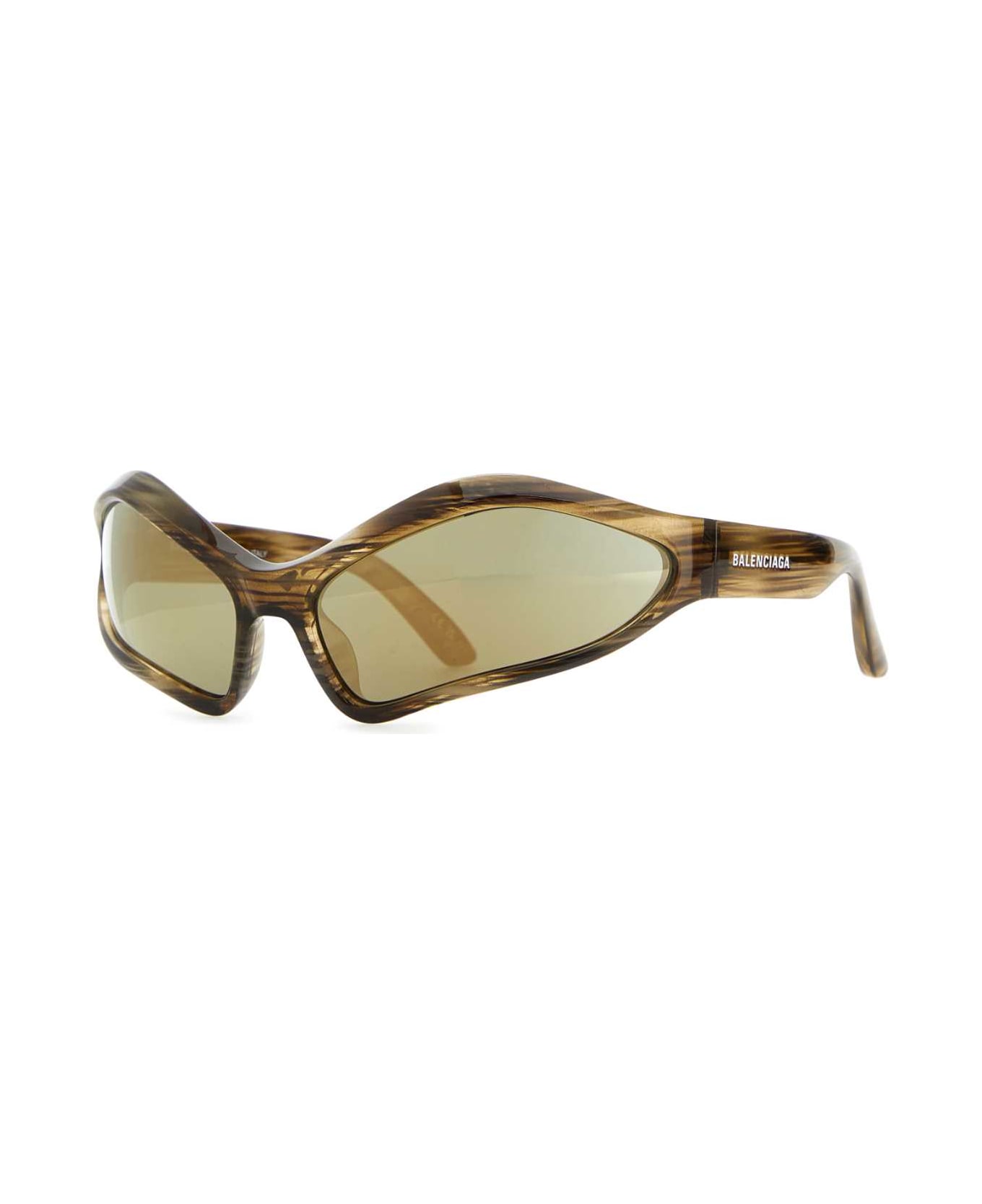 Balenciaga Multicolor Acetate Fennec Oval Sunglasses - HORNMIRRORBRONZE サングラス