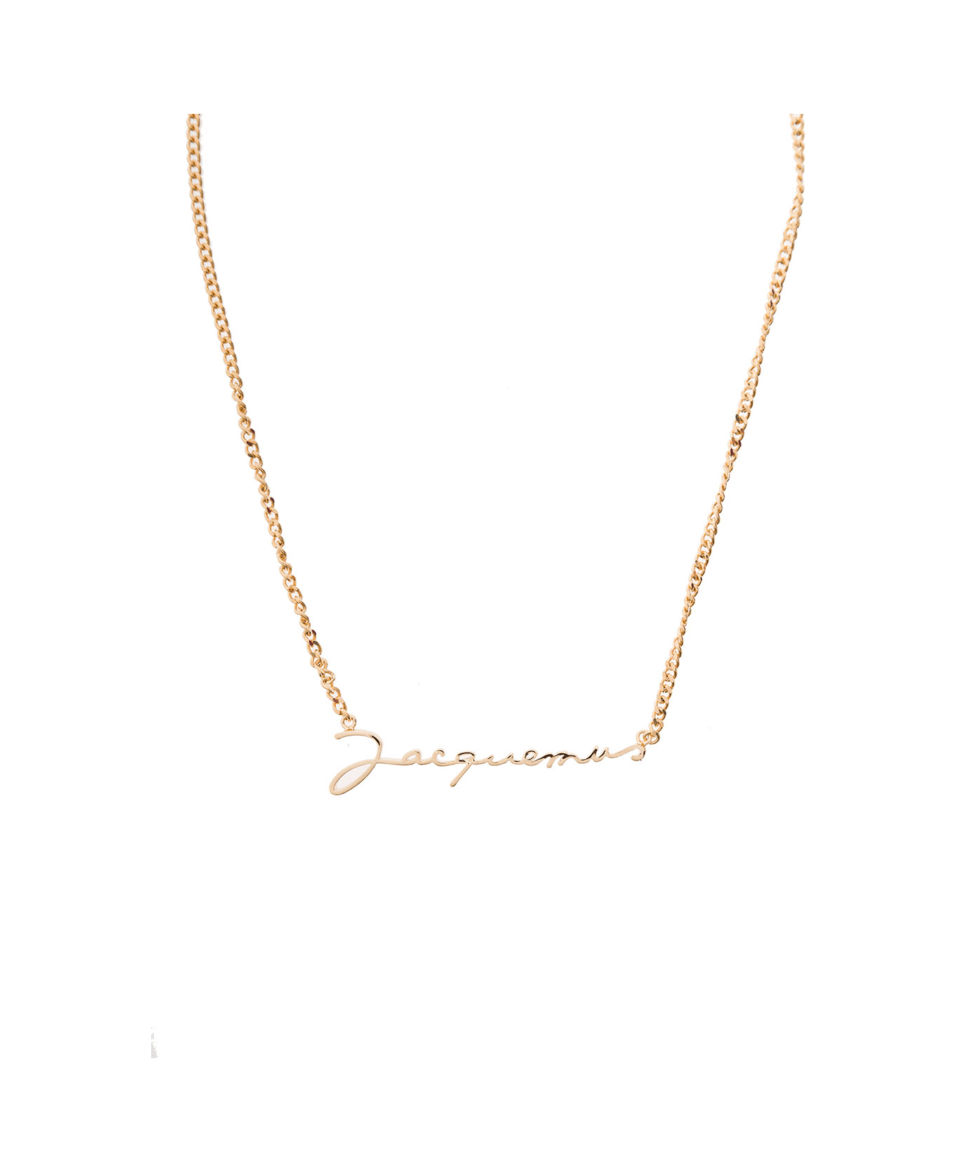 Jacquemus Le Chaine Necklace With Logo Plaque - Gold イヤリング