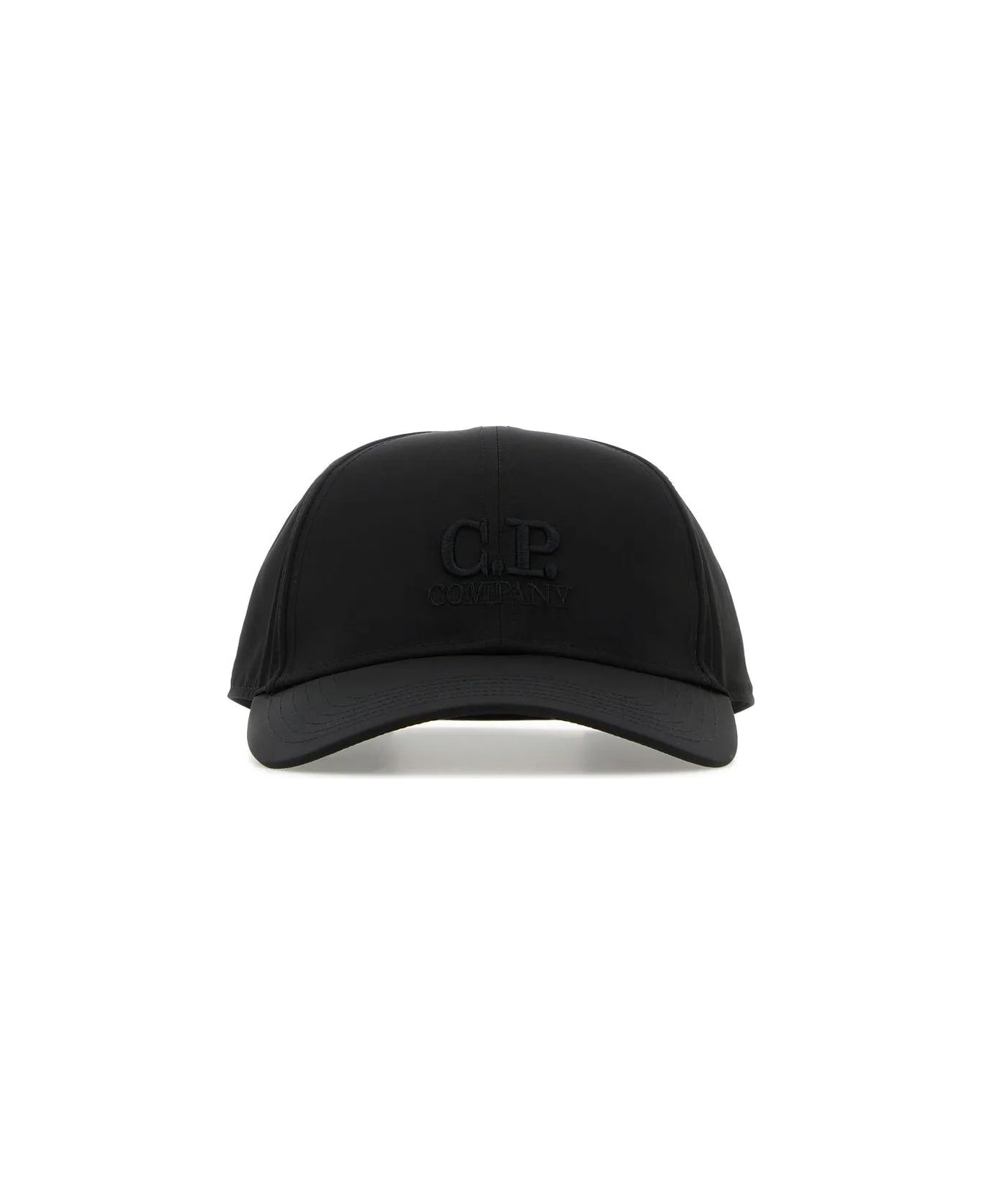 C.P. Company Black Nylon Baseball Cap - BLACK