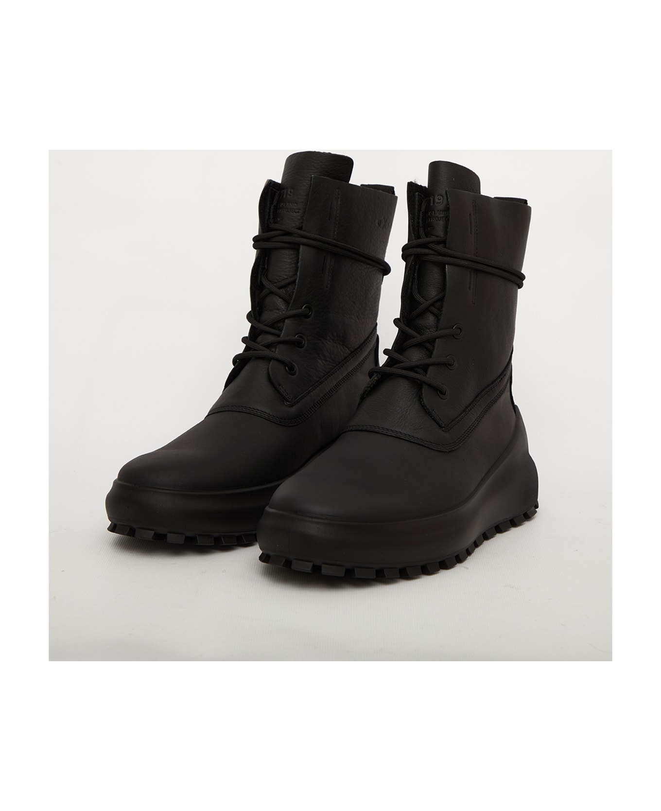 Stone Island Black Leather Boots - Black