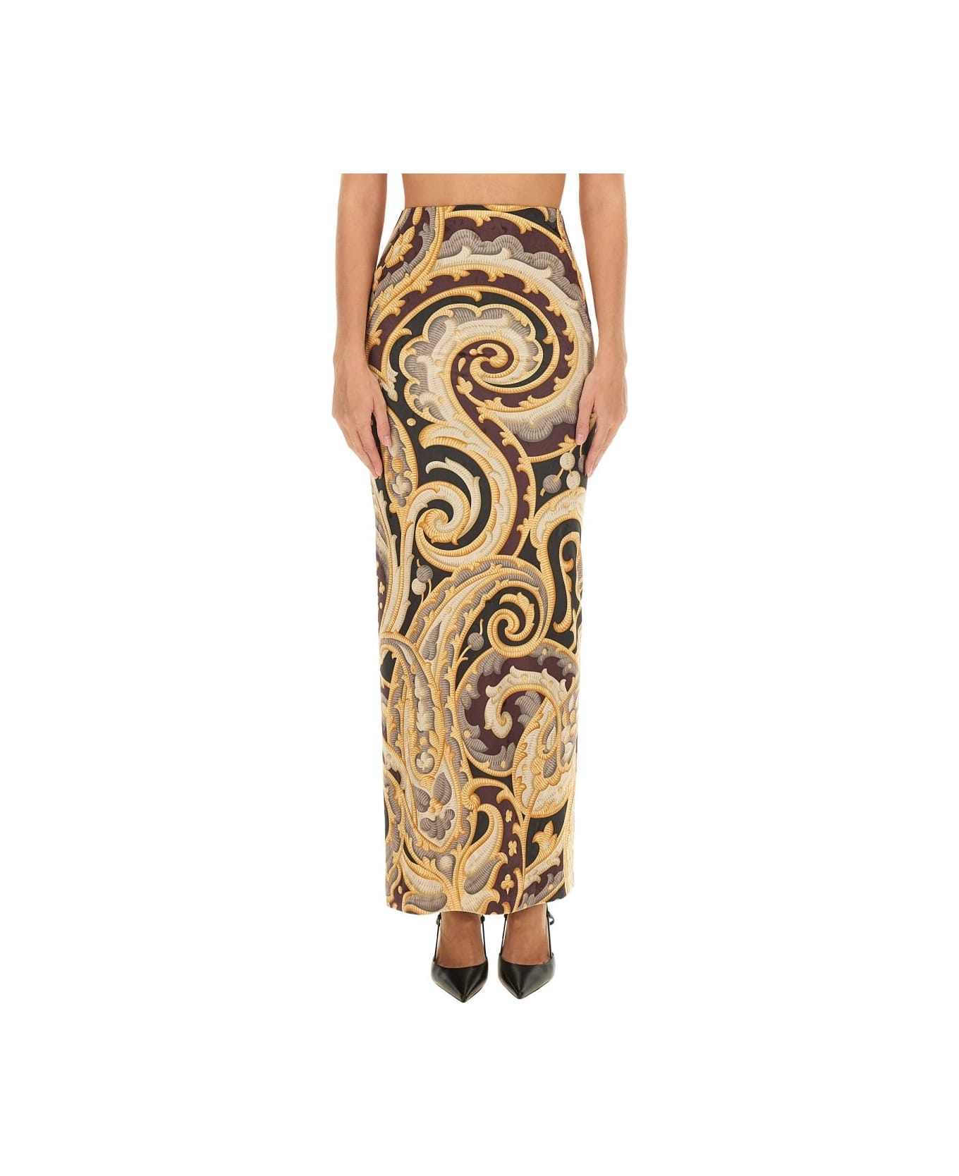 Etro Paisley-printed Velvet Maxi Skirt - MultiColour