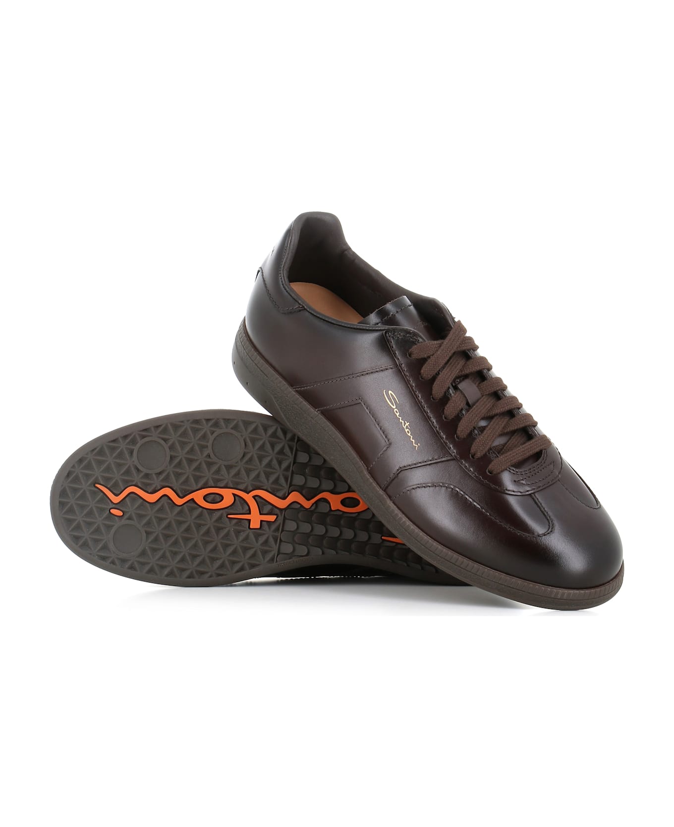 Santoni Sneaker Dbs Oly - Brown
