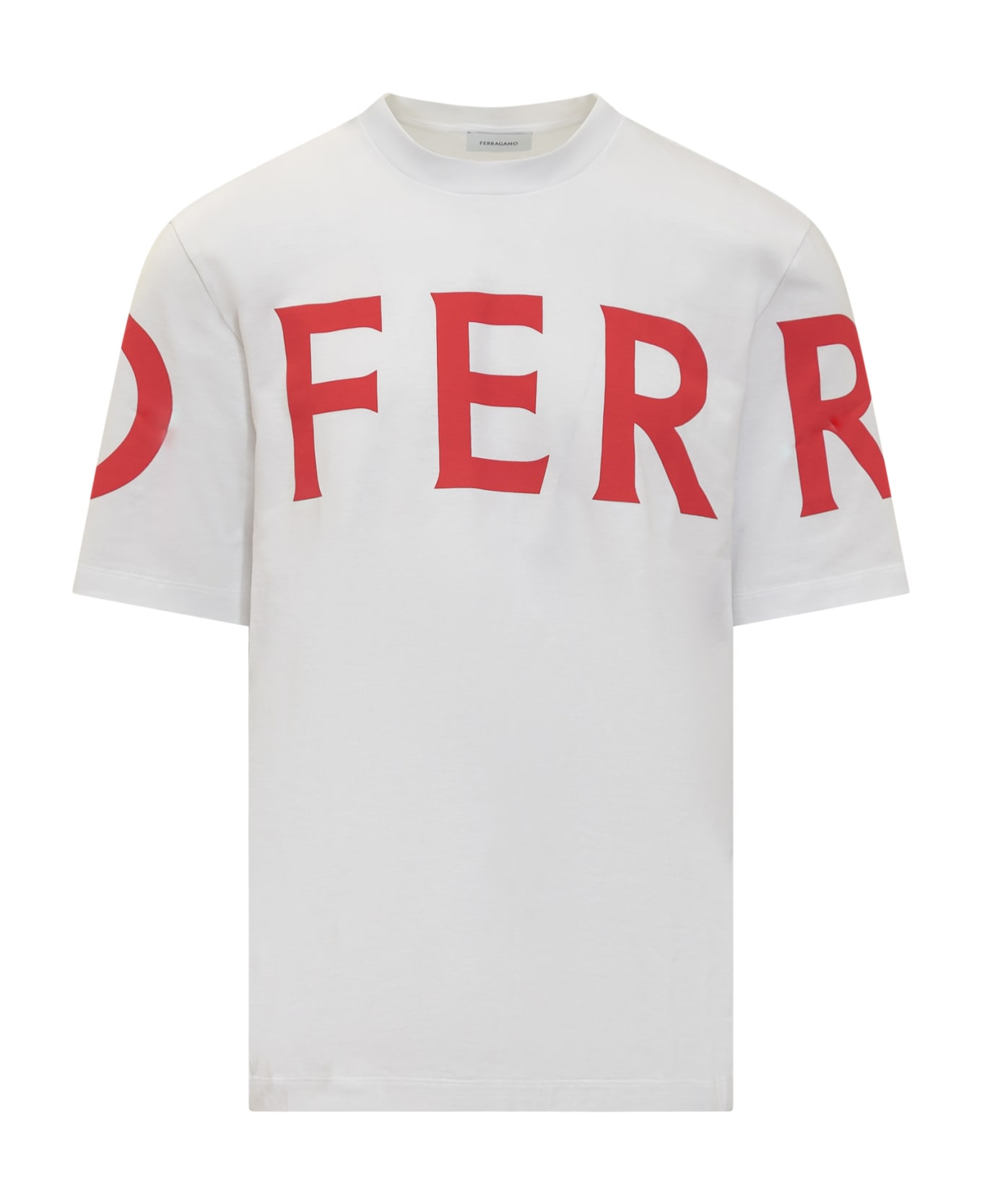 Ferragamo Manifesto T-shirt - WHITE/NEW RED シャツ