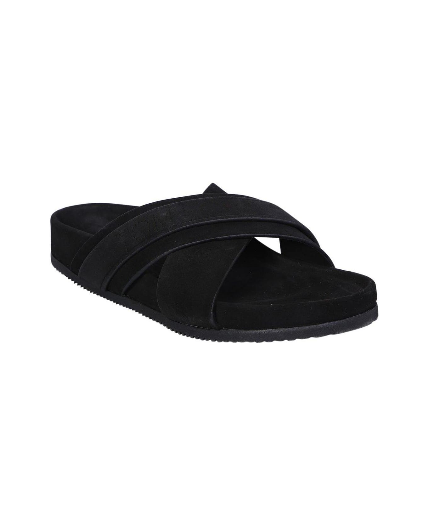 Tom Ford Crossover Logo Strap Slip-on Sandals - BLACK