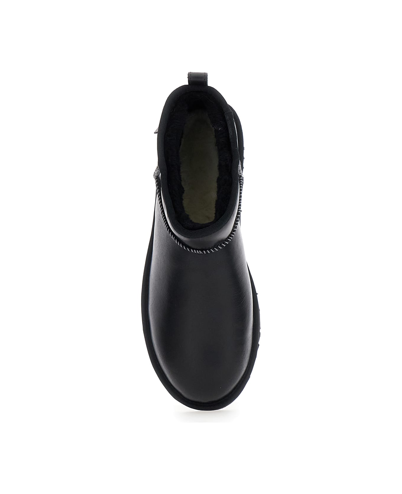 UGG ''classic Ultra Mini' Black Boots In Leather Man - Black