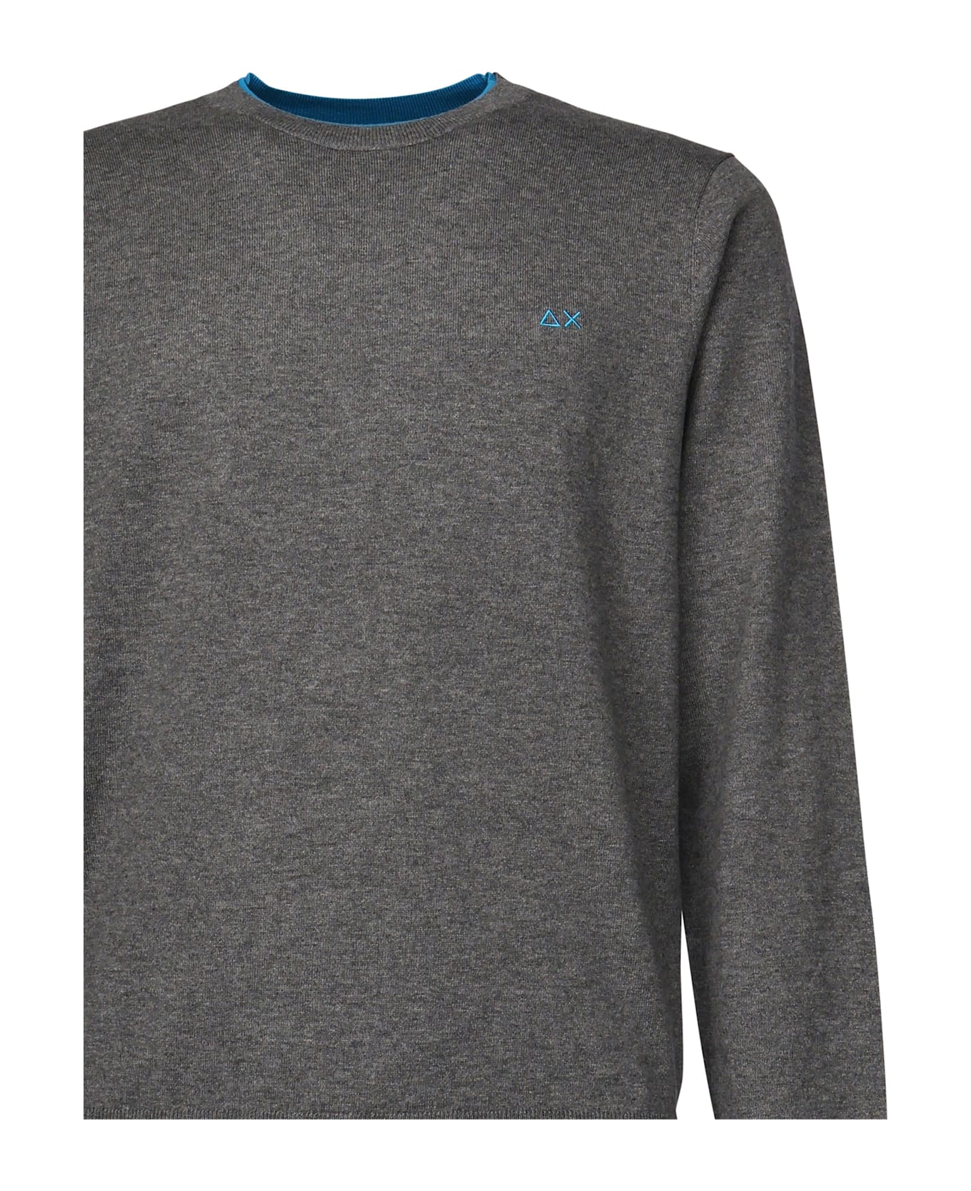 Sun 68 Sweater With Contrasting Logo - Grey