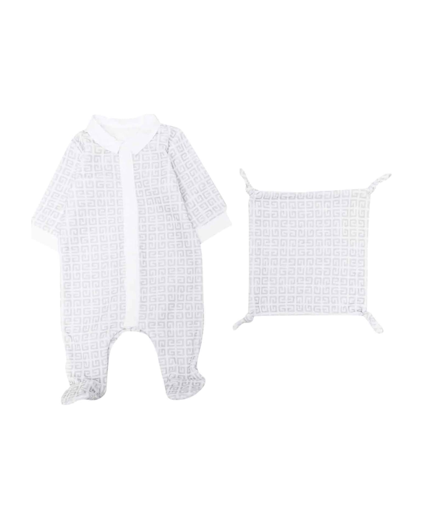 Givenchy White Onesie Baby Unisex - Bianco/grigio