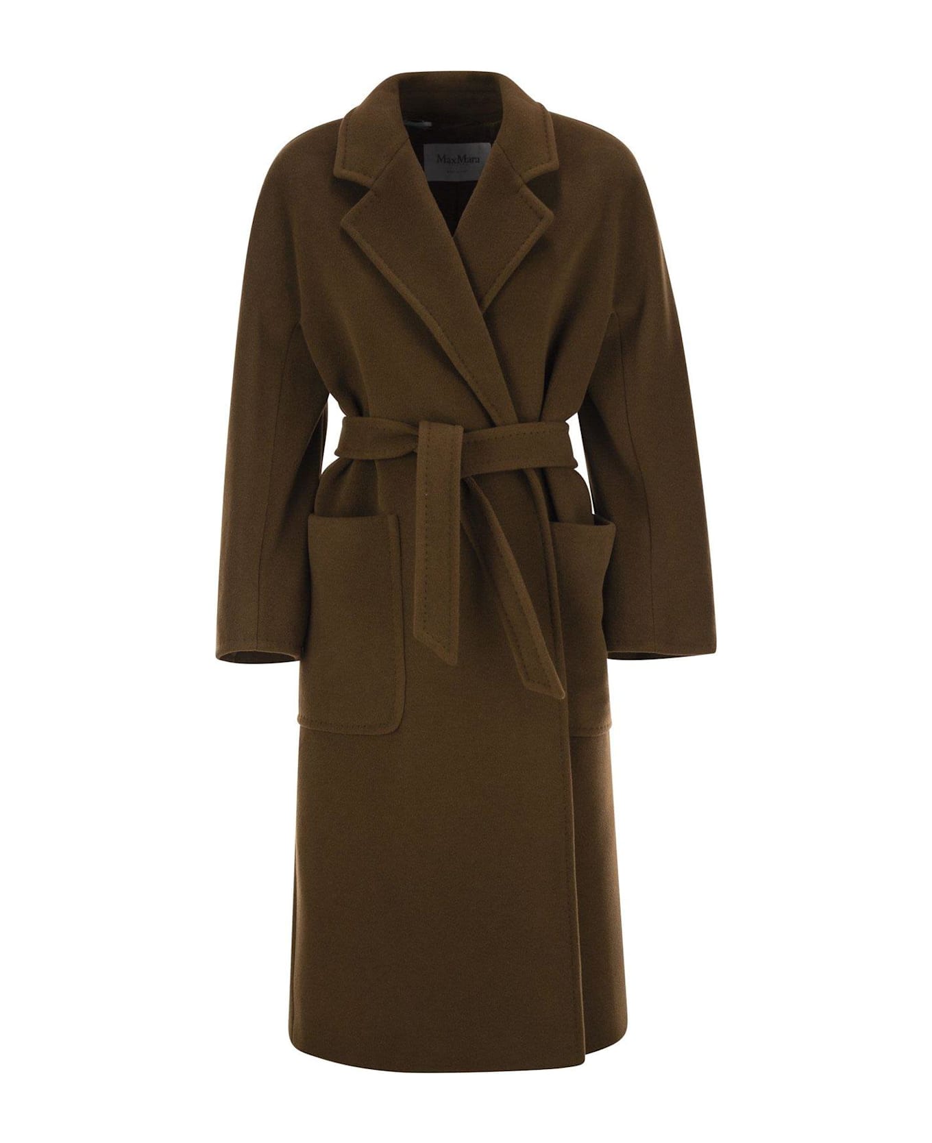 Max Mara Belted Long-sleeved Coat - Brown