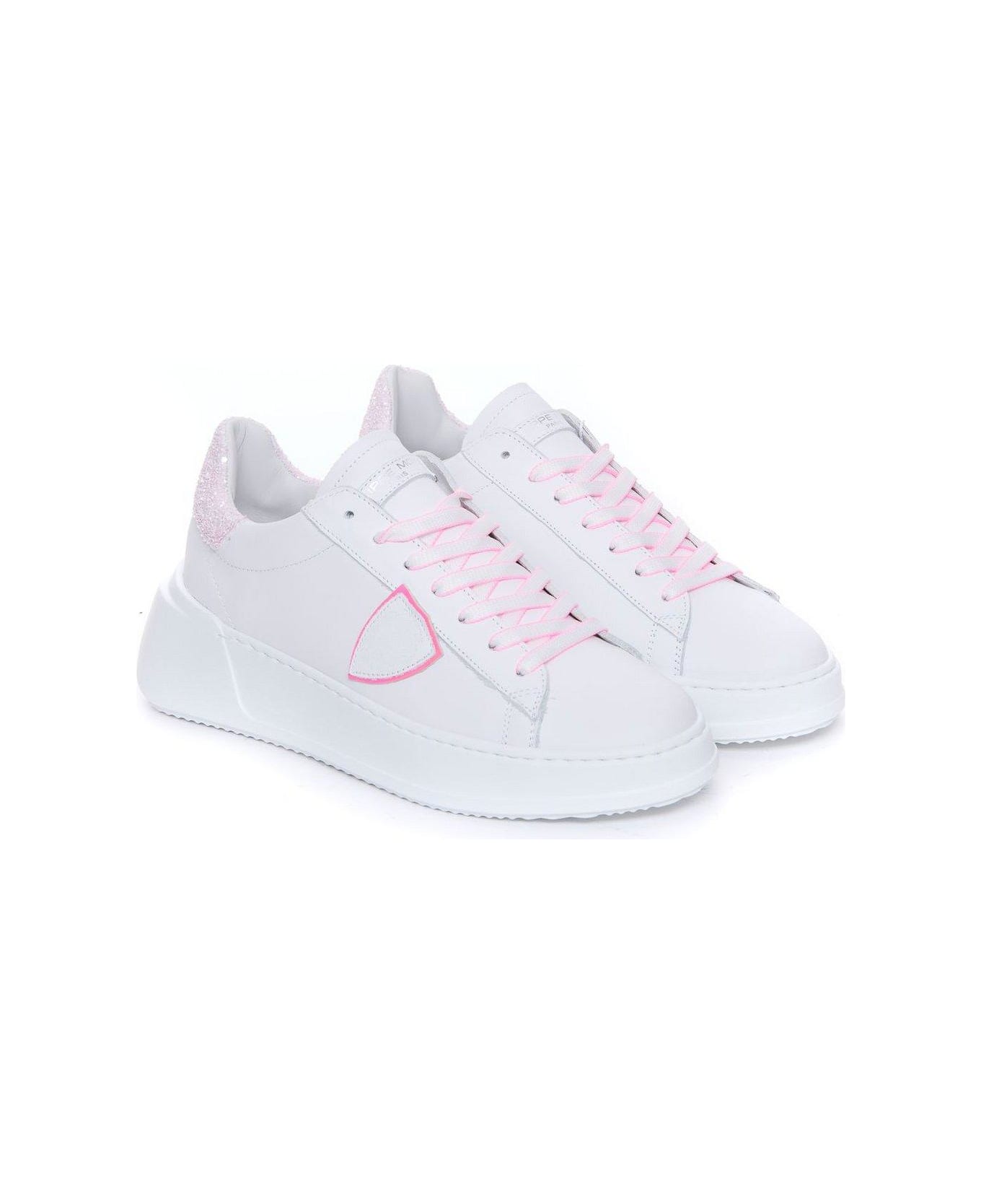 Philippe Model Tres Temple Lace Up Sneakers - Blanc Fucsia スニーカー
