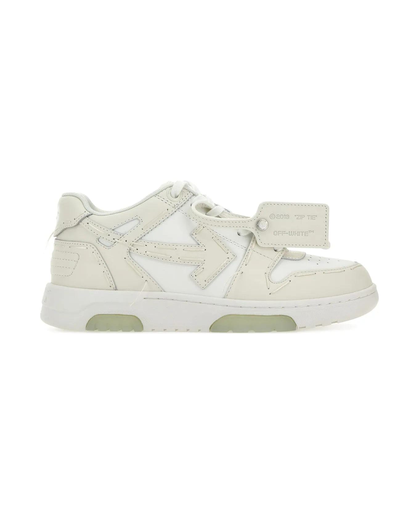 Off-White Two-tone Leather Out Of Office Sneakers - Bianco