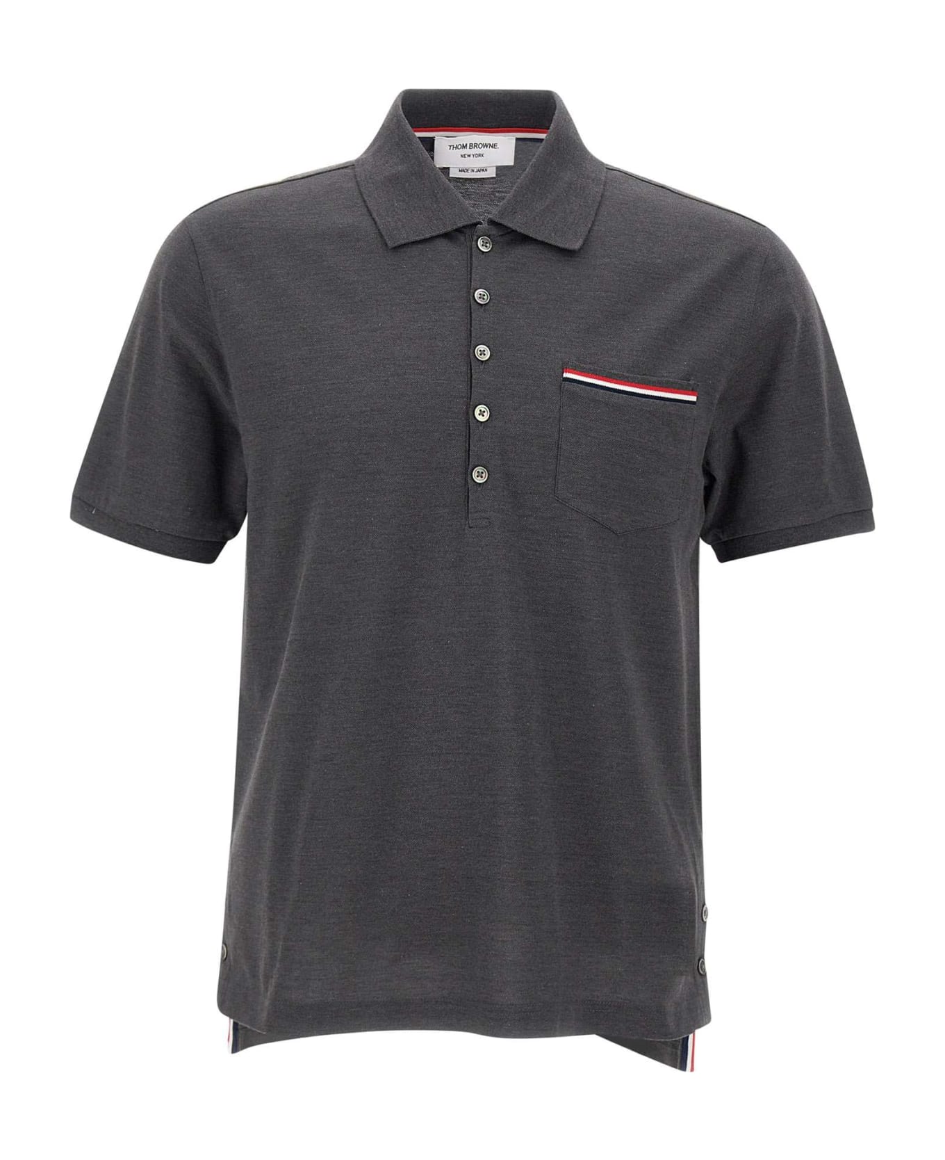 Thom Browne 
ss Pocket
cotton Polo Shirt - GREY ポロシャツ