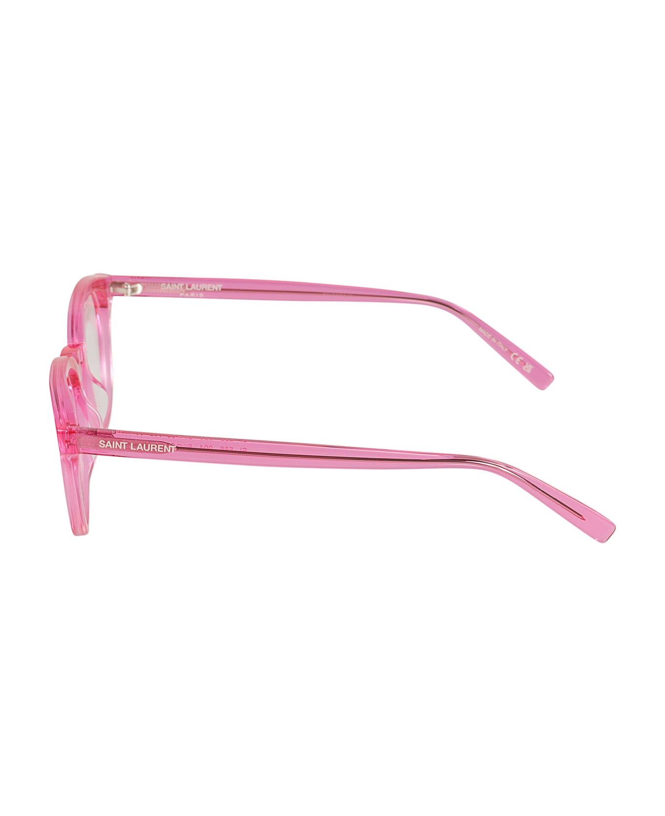 Saint Laurent Eyewear Round Frame Glasses - Fuchsia/Transparent