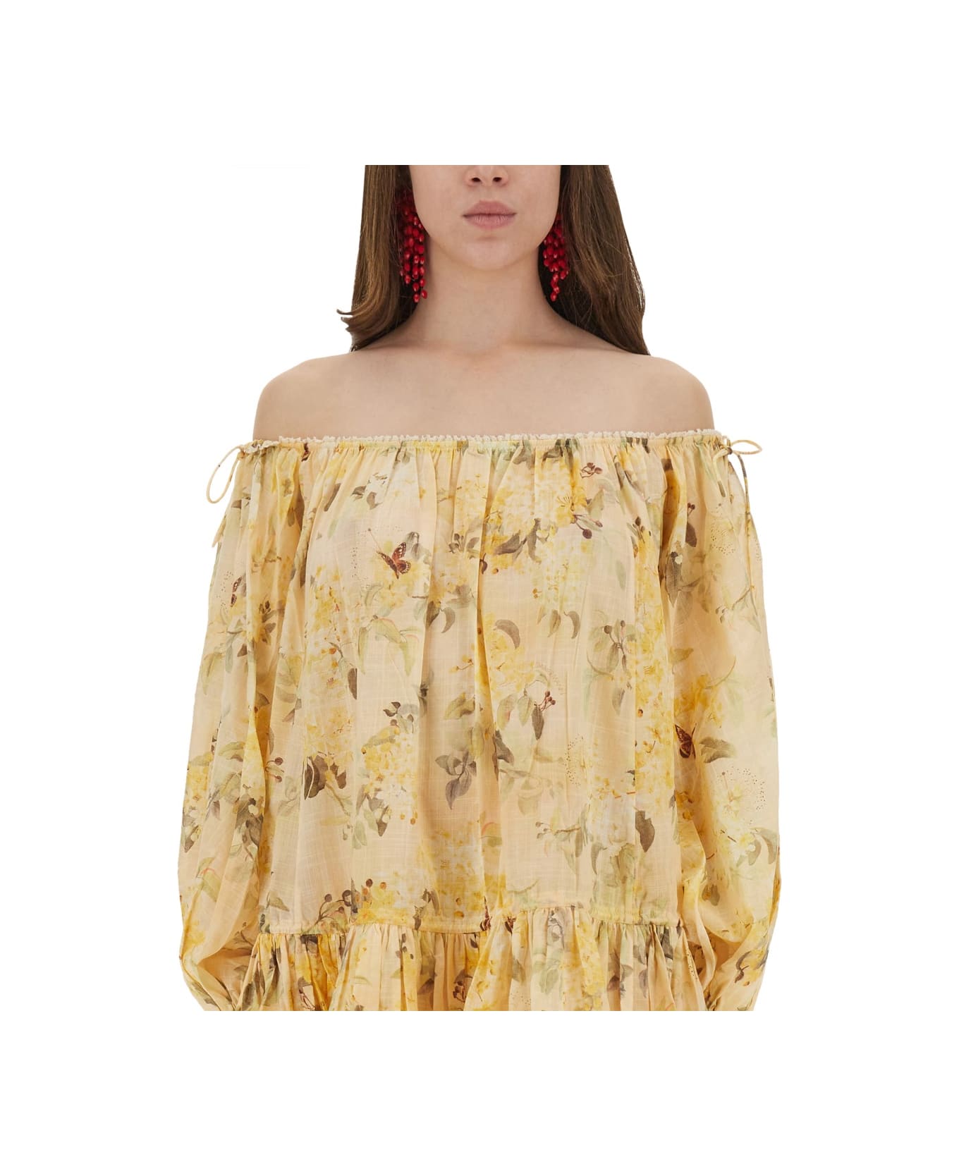 Zimmermann "cascadian" Short Dress - YELLOW