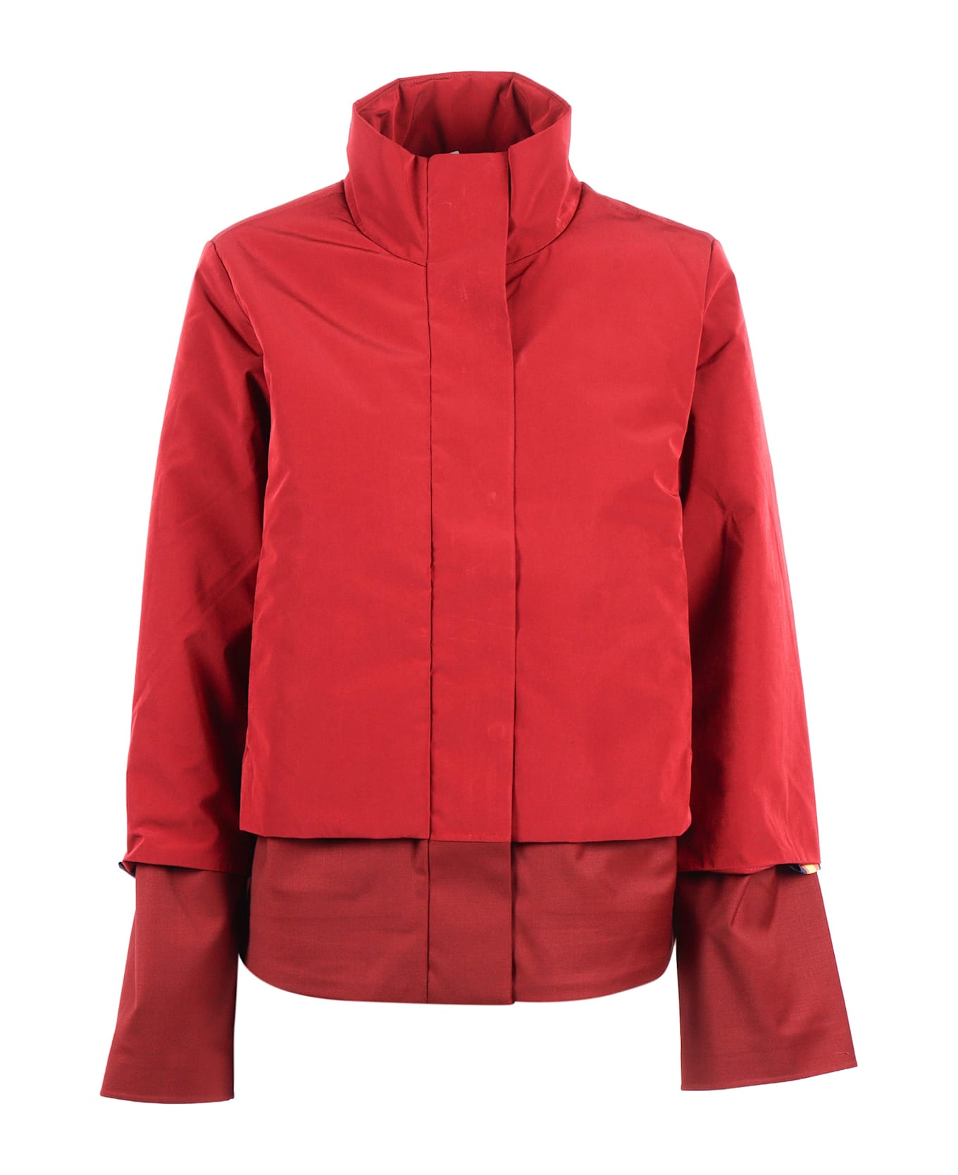 K-Way Isan Wool Nylon Mix Down Jacket - RED